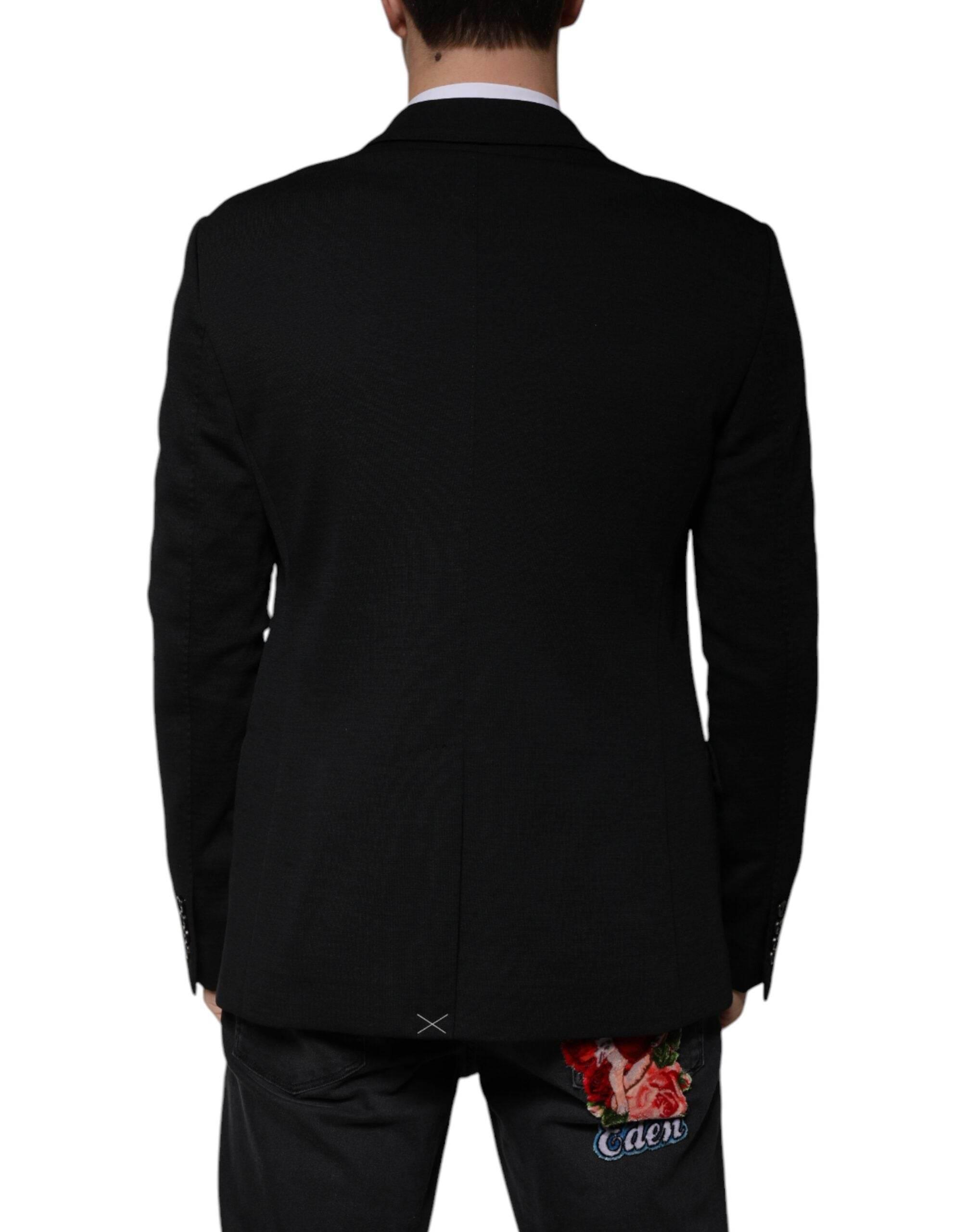 Dolce & Gabbana Black Wool Single Breasted Formal Blazer - Hilstor