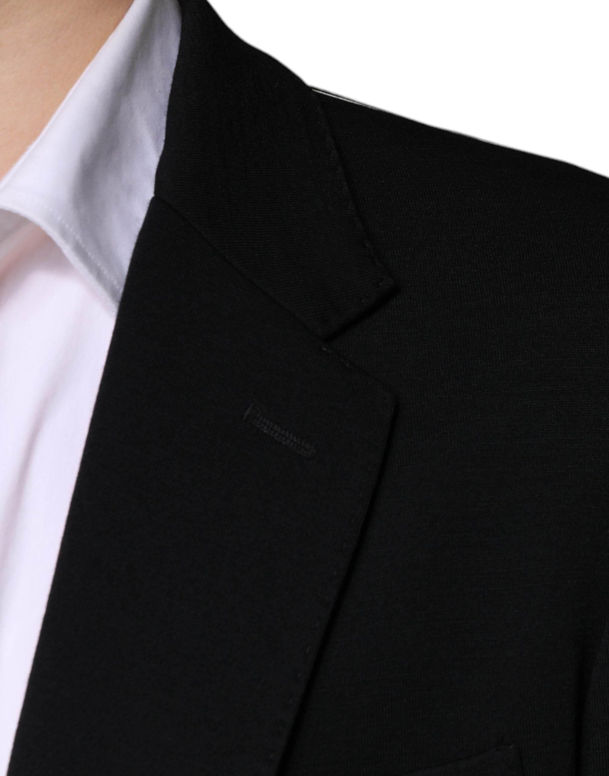 Dolce & Gabbana Black Wool Single Breasted Formal Blazer - Hilstor