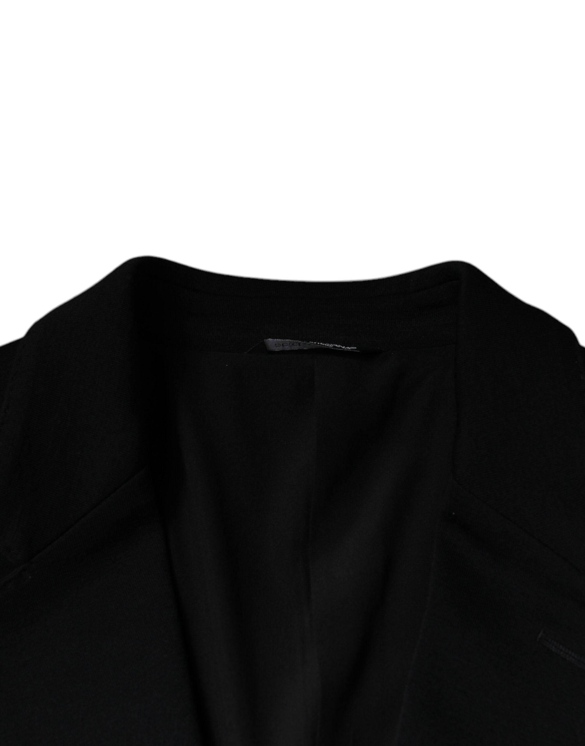 Dolce & Gabbana Black Wool Single Breasted Formal Blazer - Hilstor