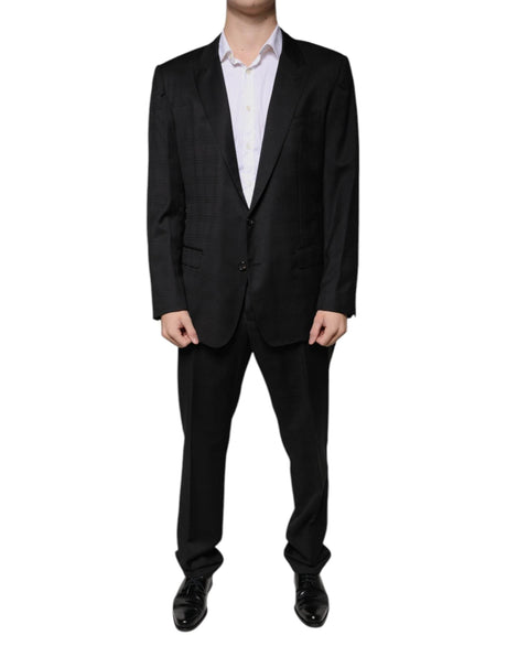 Dolce & Gabbana Black Wool Single Breasted Formal Suit - Hilstor