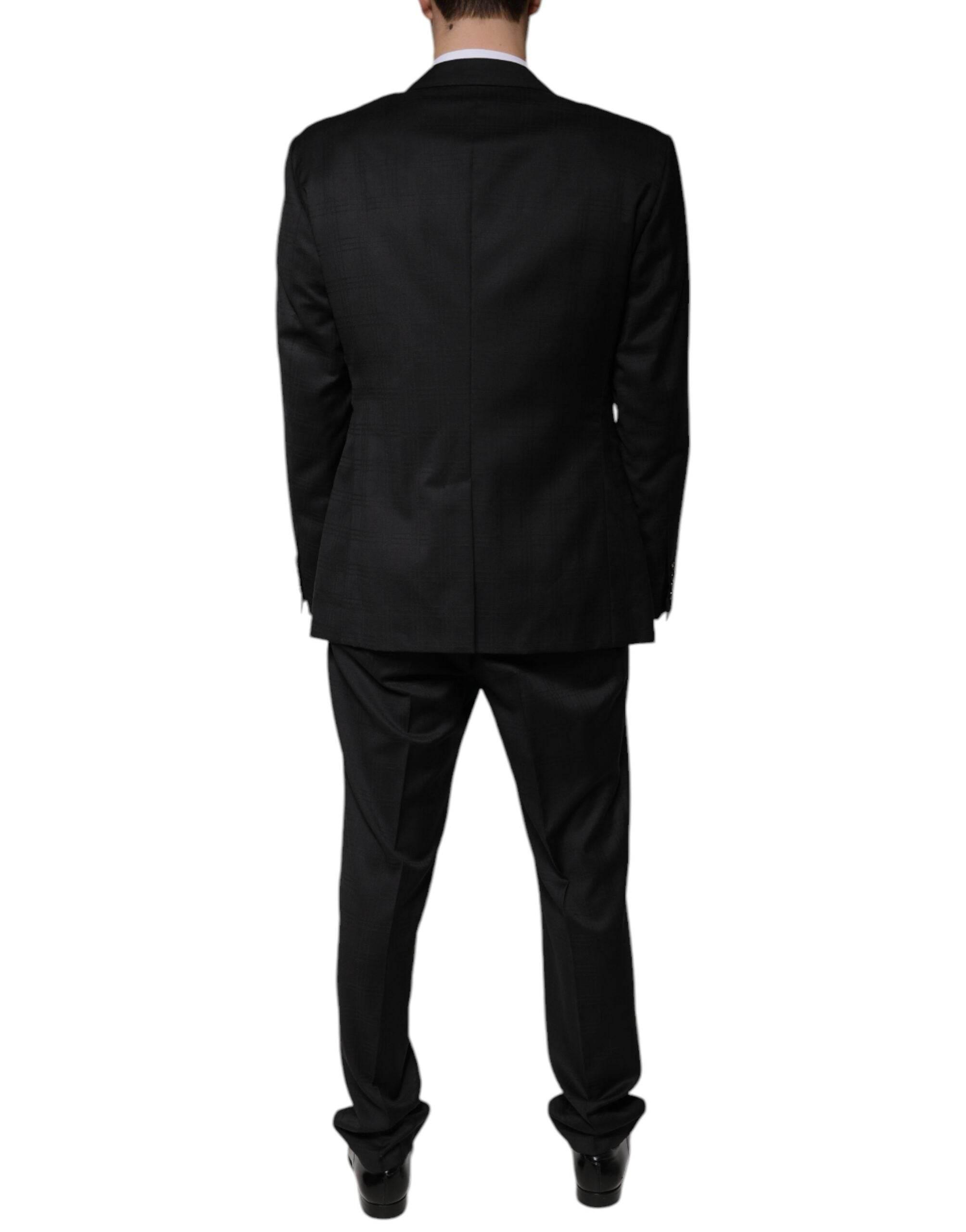 Dolce & Gabbana Black Wool Single Breasted Formal Suit - Hilstor