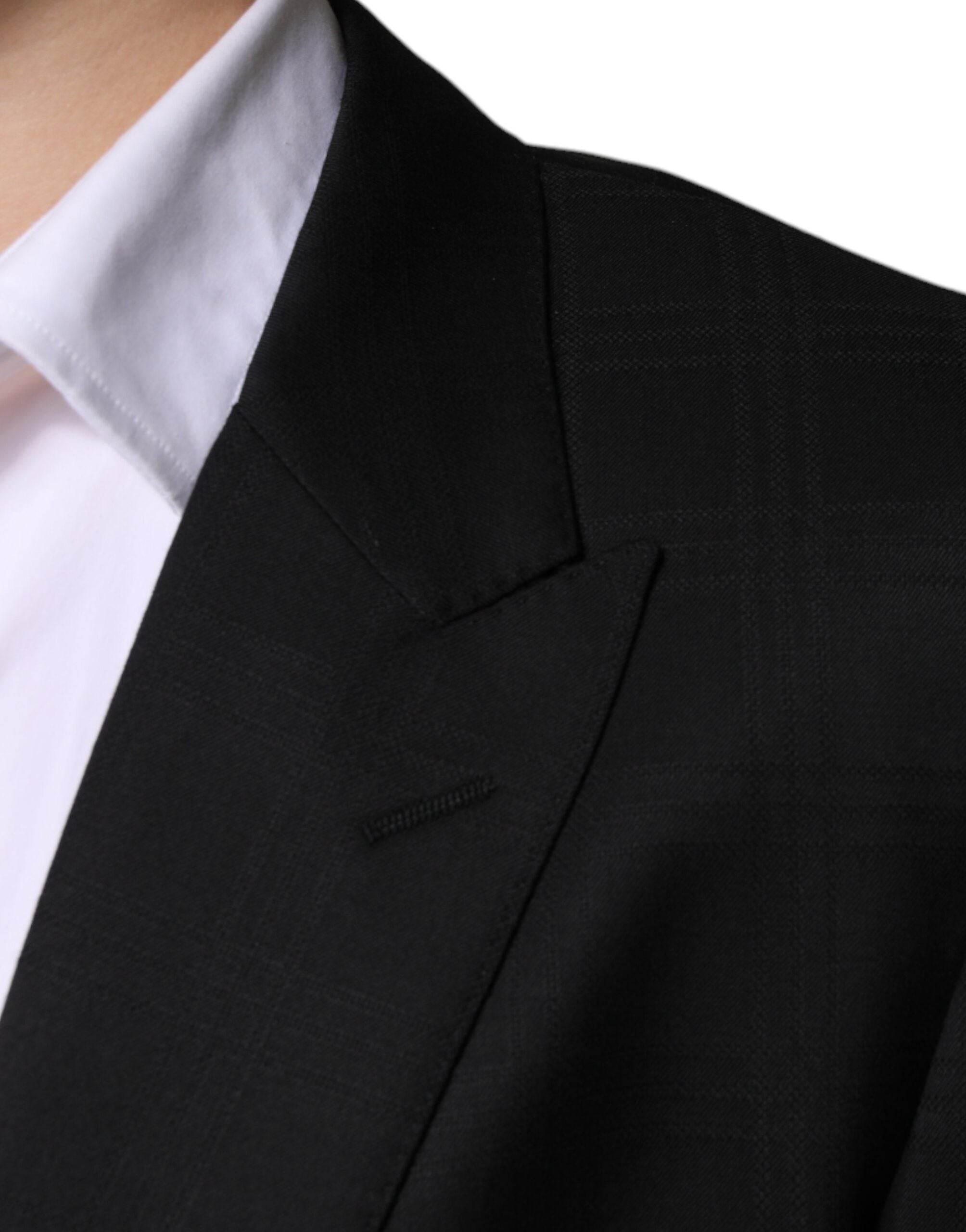 Dolce & Gabbana Black Wool Single Breasted Formal Suit - Hilstor