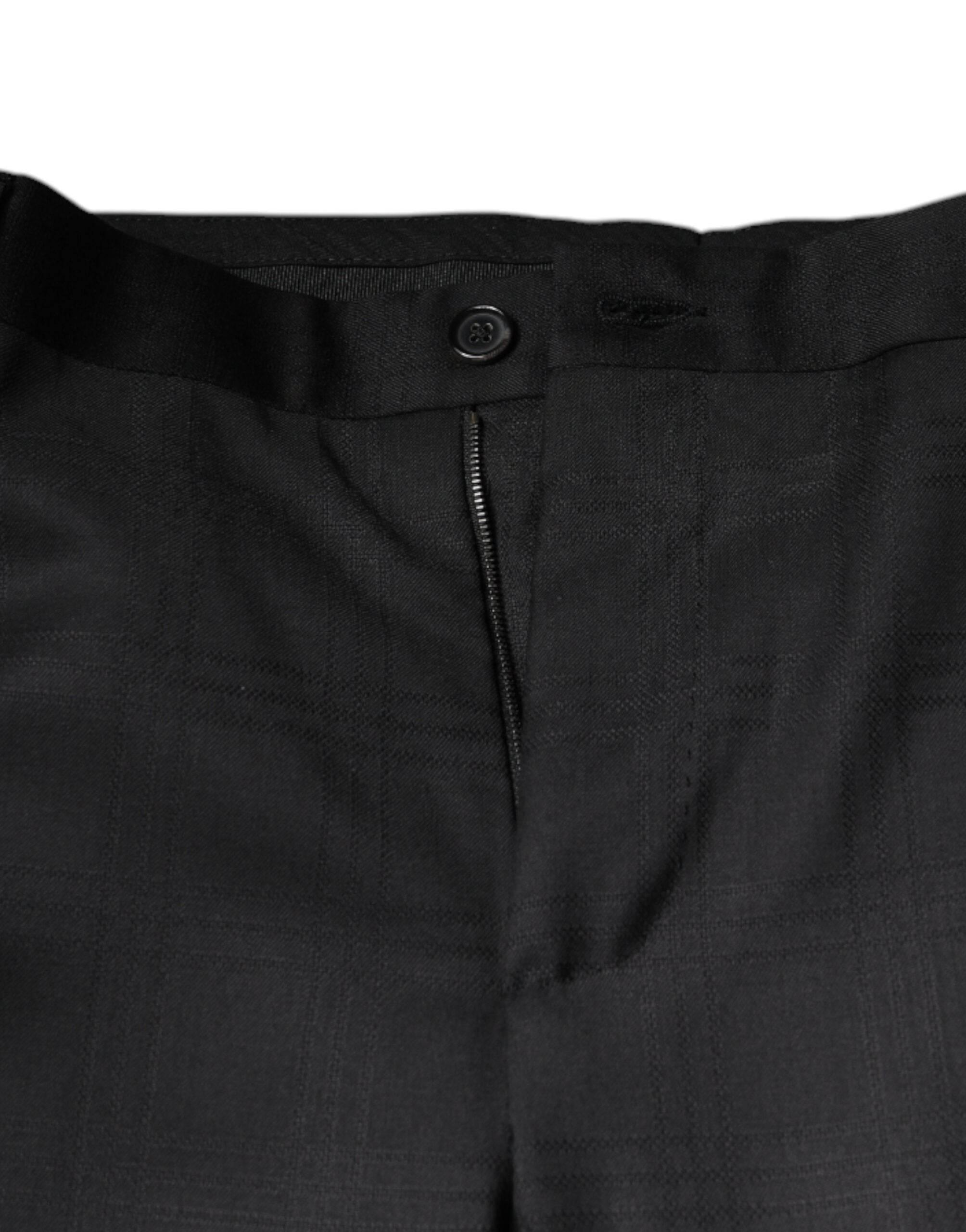 Dolce & Gabbana Black Wool Single Breasted Formal Suit - Hilstor