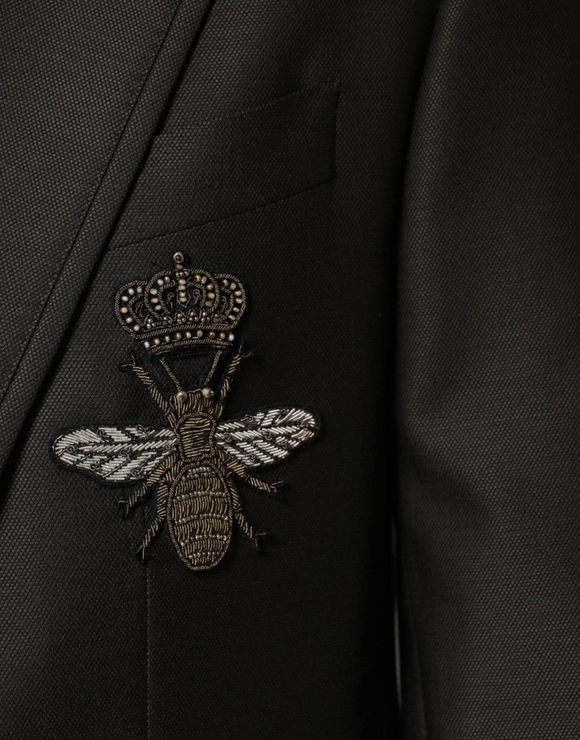 Dolce & Gabbana Blazer Brown Green Bee Wool Jacket Coat - Hilstor
