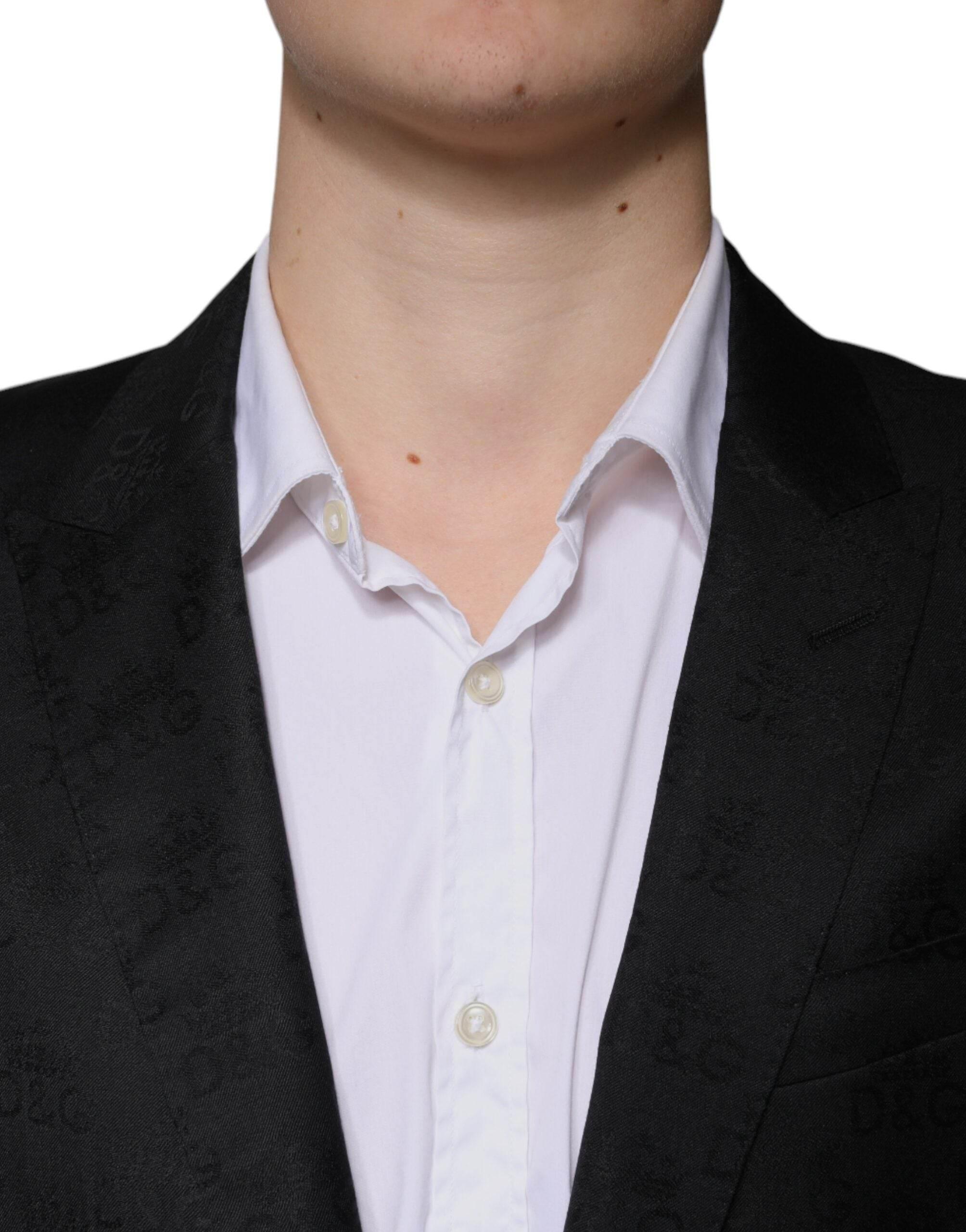 Dolce & Gabbana Black Wool Single Breasted Formal Blazer - Hilstor