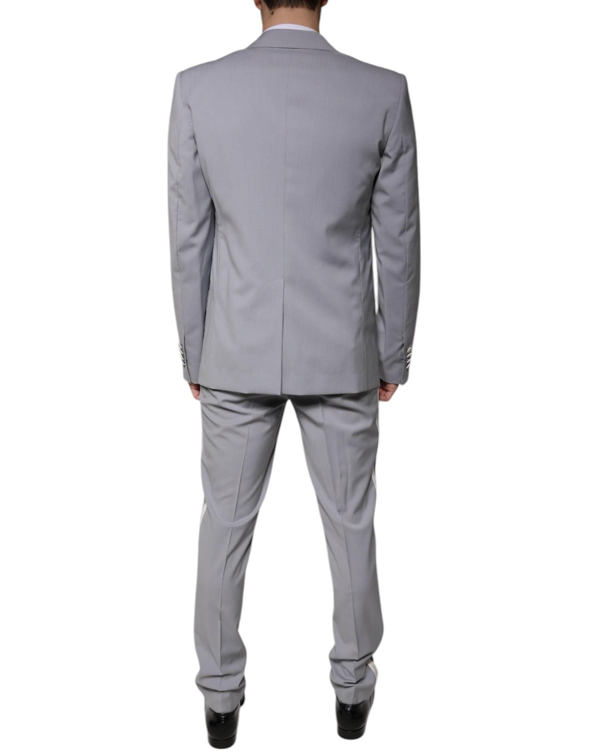 Dolce & Gabbana Gray Wool 3 Piece Slim Fit Formal Suit - Hilstor
