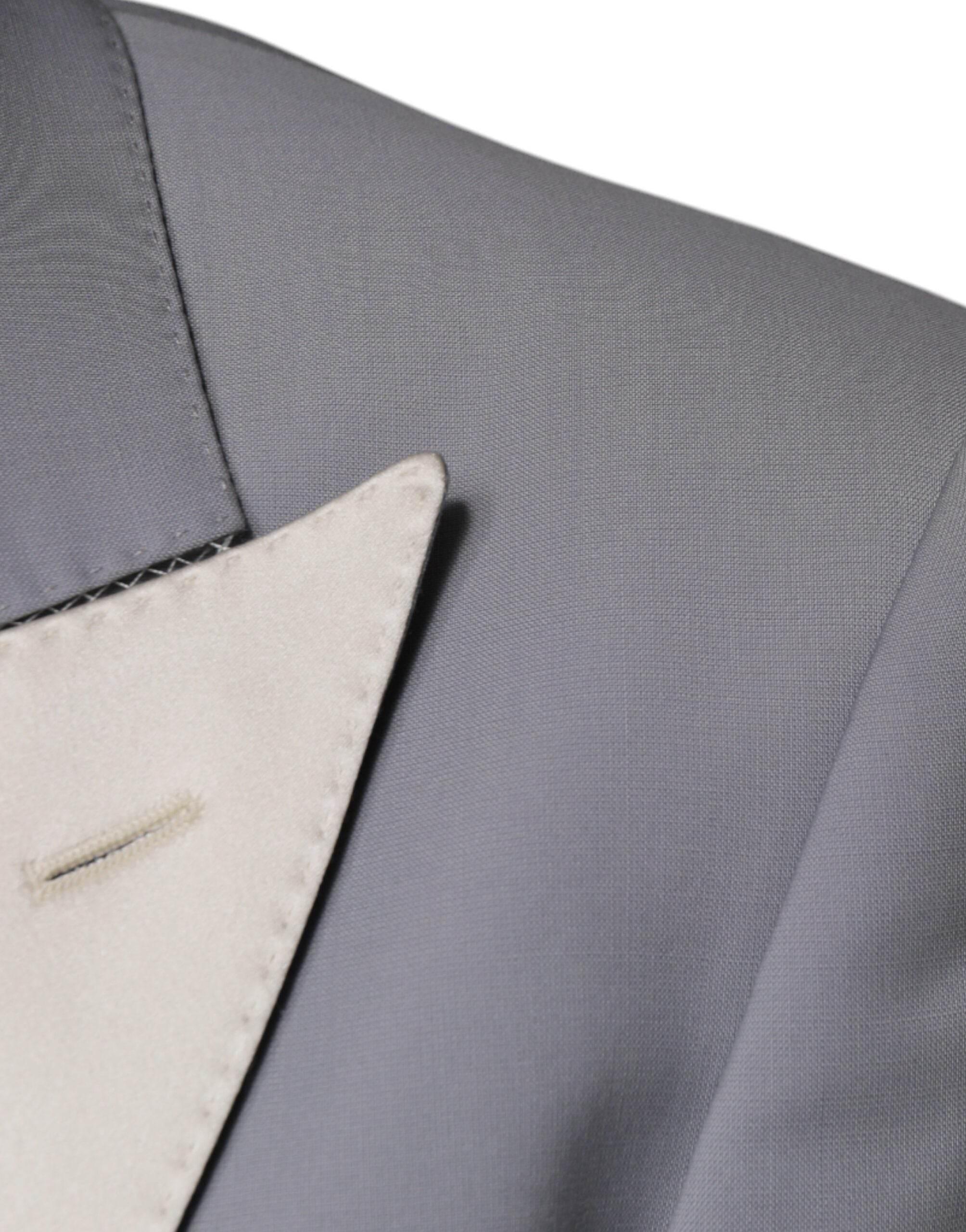 Dolce & Gabbana Gray Wool 3 Piece Slim Fit Formal Suit - Hilstor