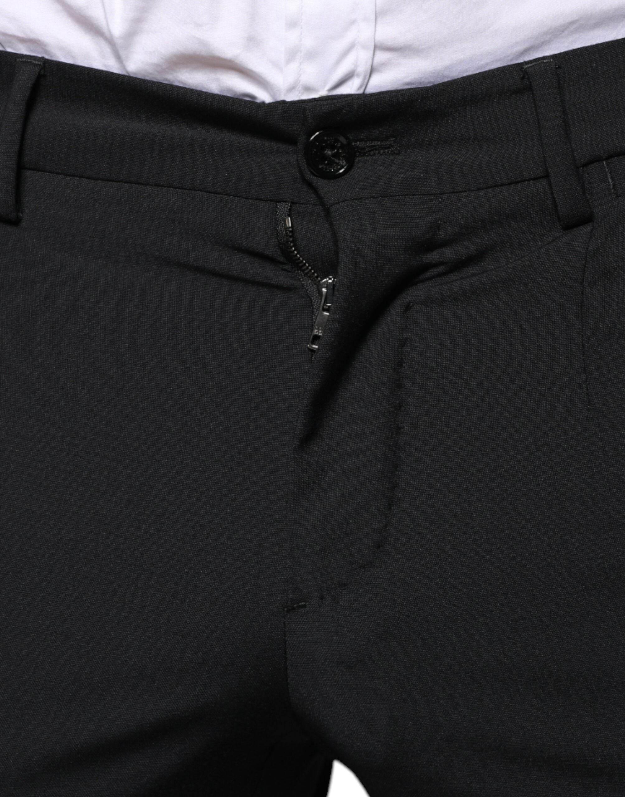 Dolce & Gabbana Black Wool 3 Piece Slim Fit Formal Men Suit - Hilstor