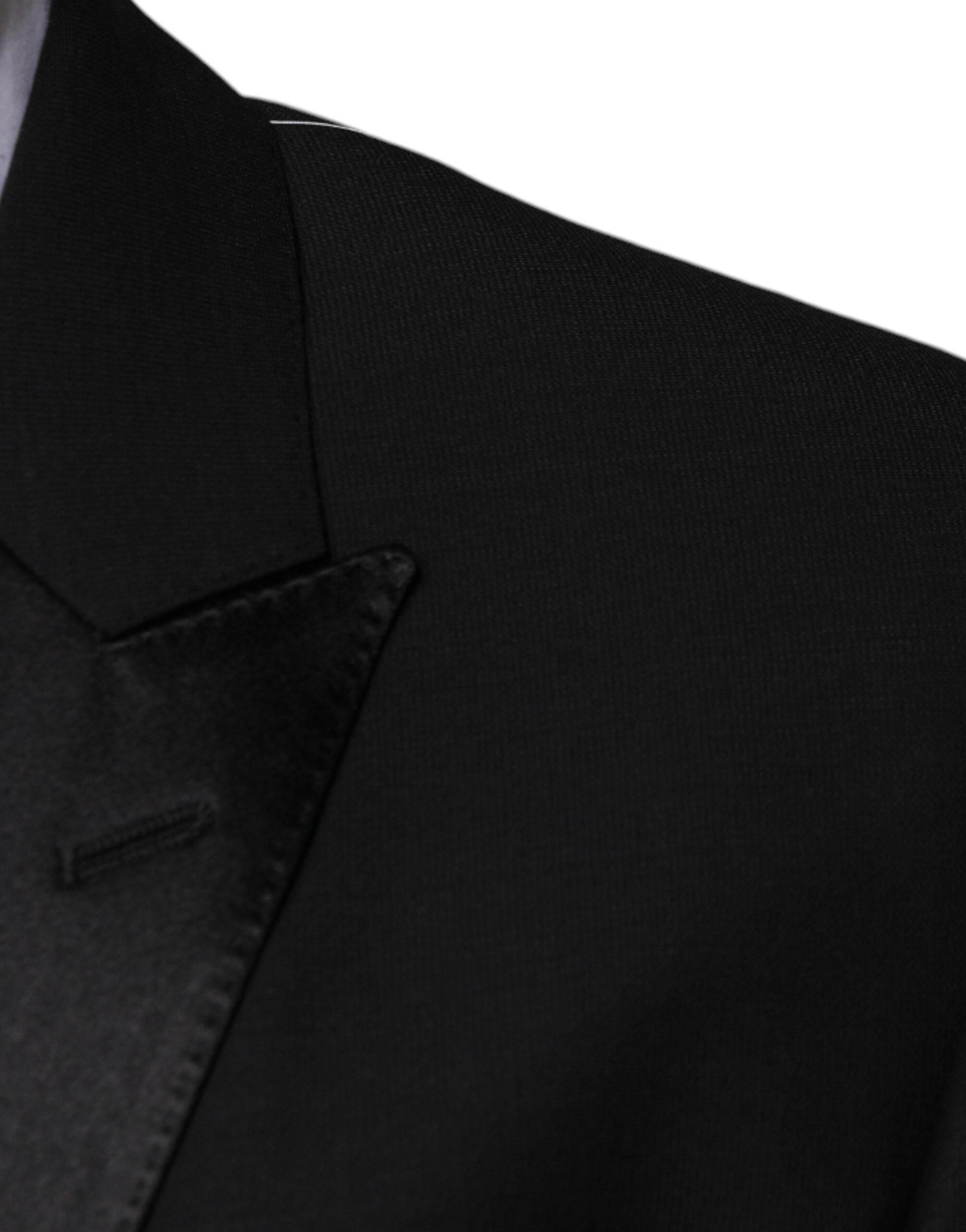 Dolce & Gabbana Black Wool 3 Piece Slim Fit Formal Suit - Hilstor