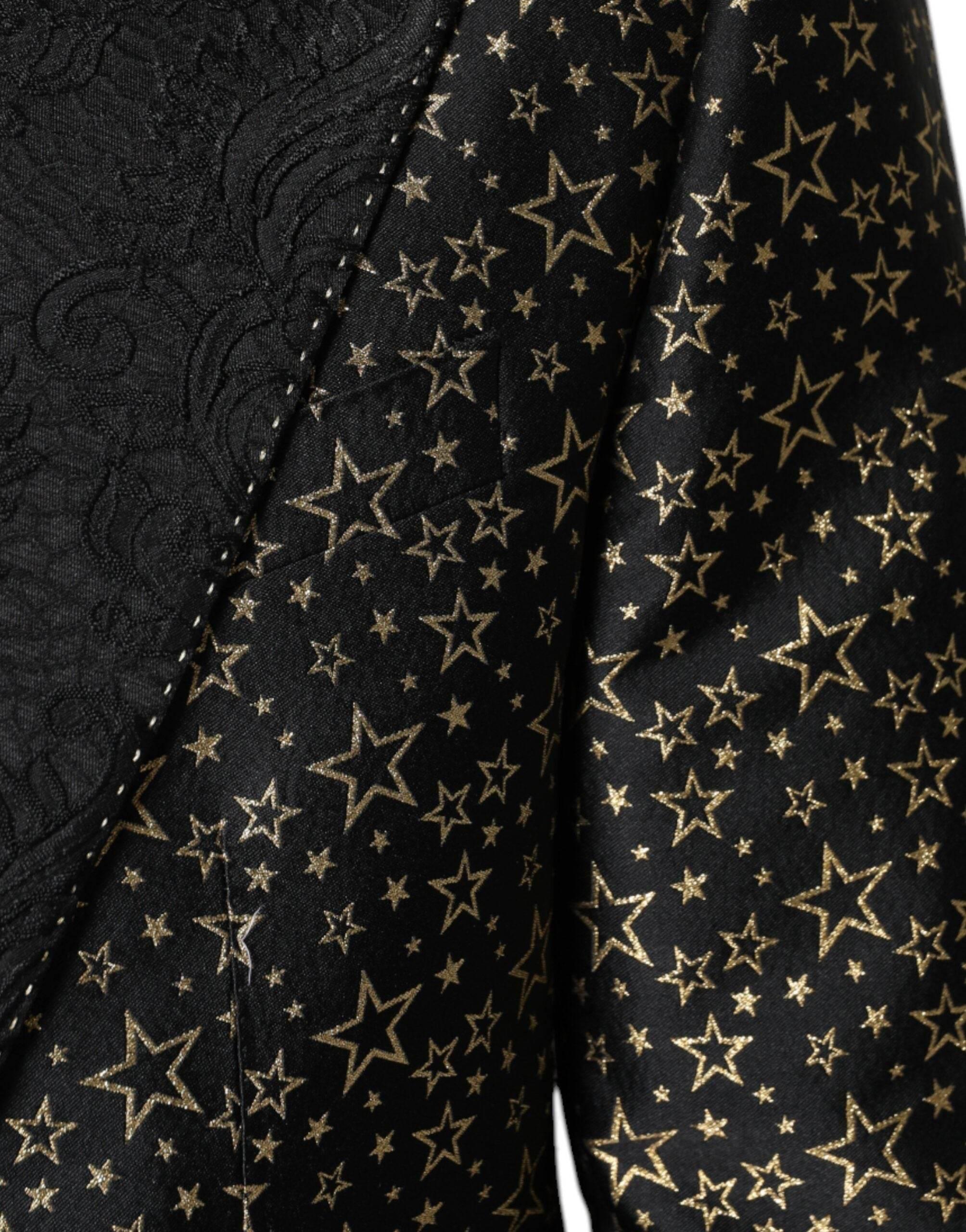 Dolce & Gabbana Black Stars Jacquard SICILIA 2 Piece Suit - Hilstor