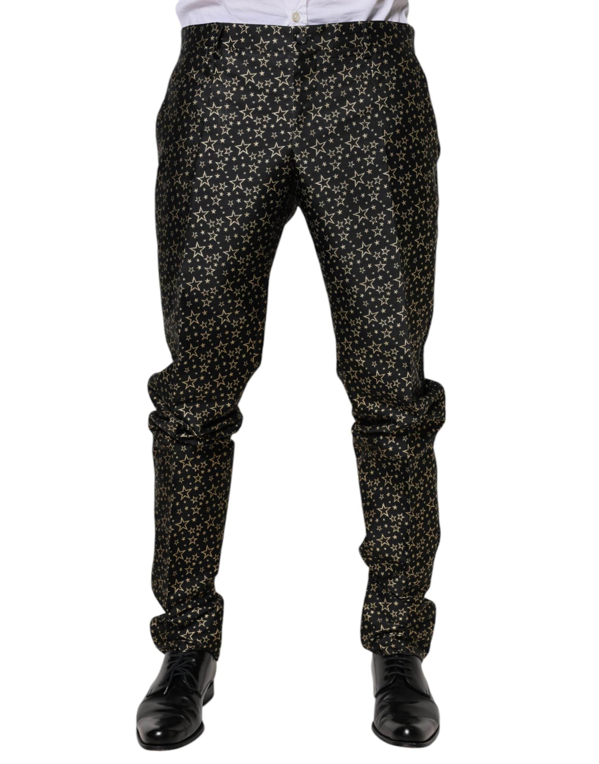 Dolce & Gabbana Black Stars Jacquard SICILIA 2 Piece Suit - Hilstor