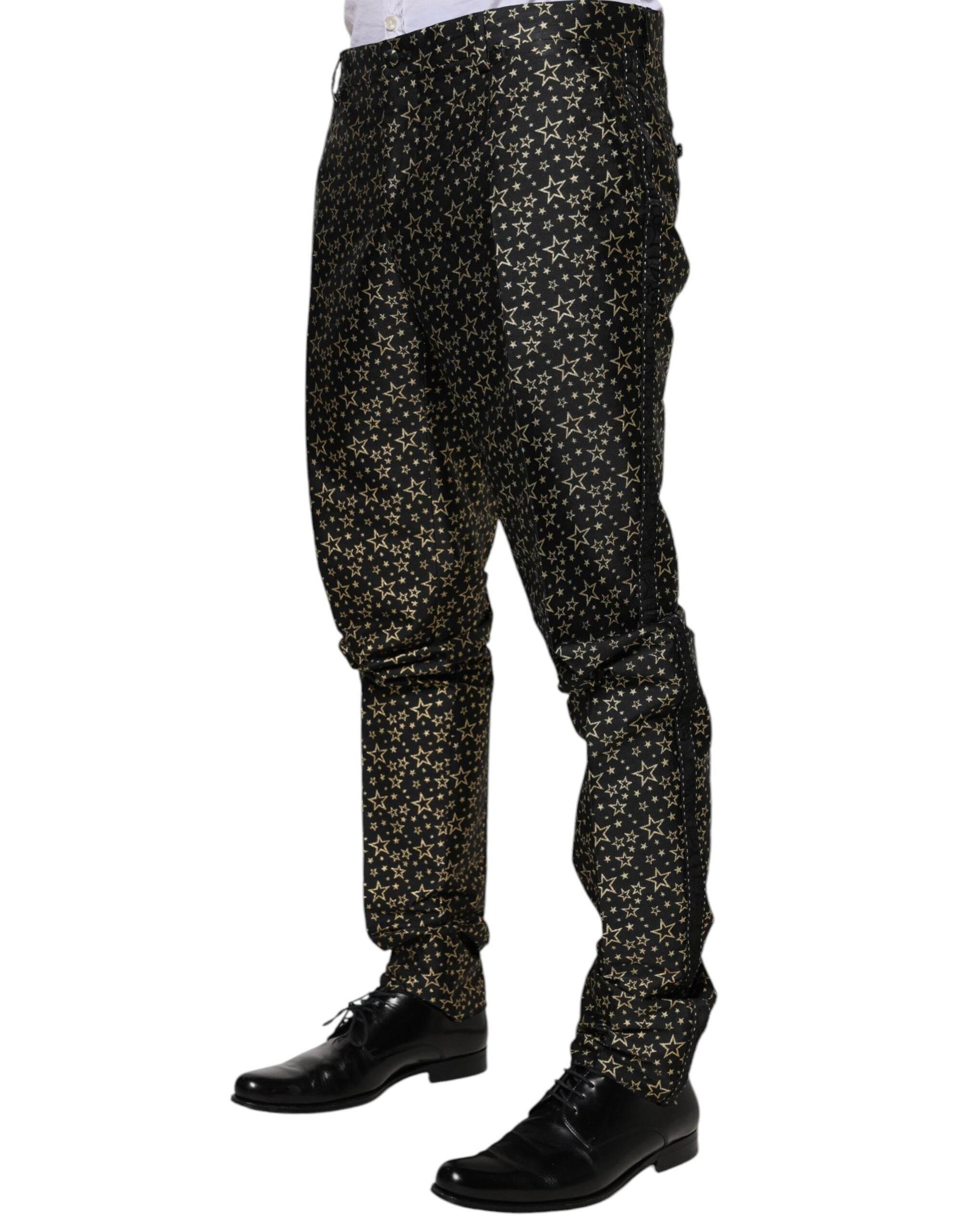 Dolce & Gabbana Black Stars Jacquard SICILIA 2 Piece Suit - Hilstor