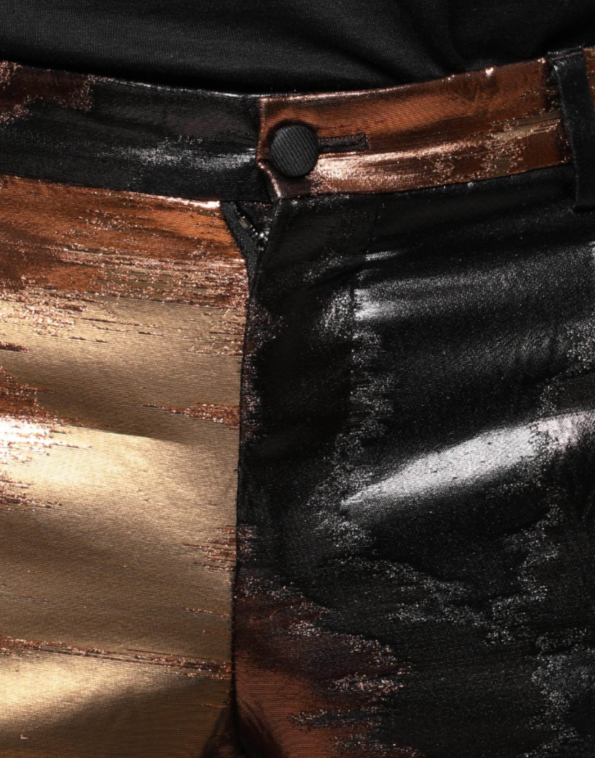 Dolce & Gabbana Multicolor Jacquard Skinny Men Pants - Hilstor
