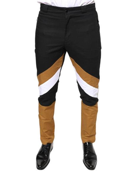 Dolce & Gabbana Multicolor Stripe Skinny Cotton Pants - Hilstor