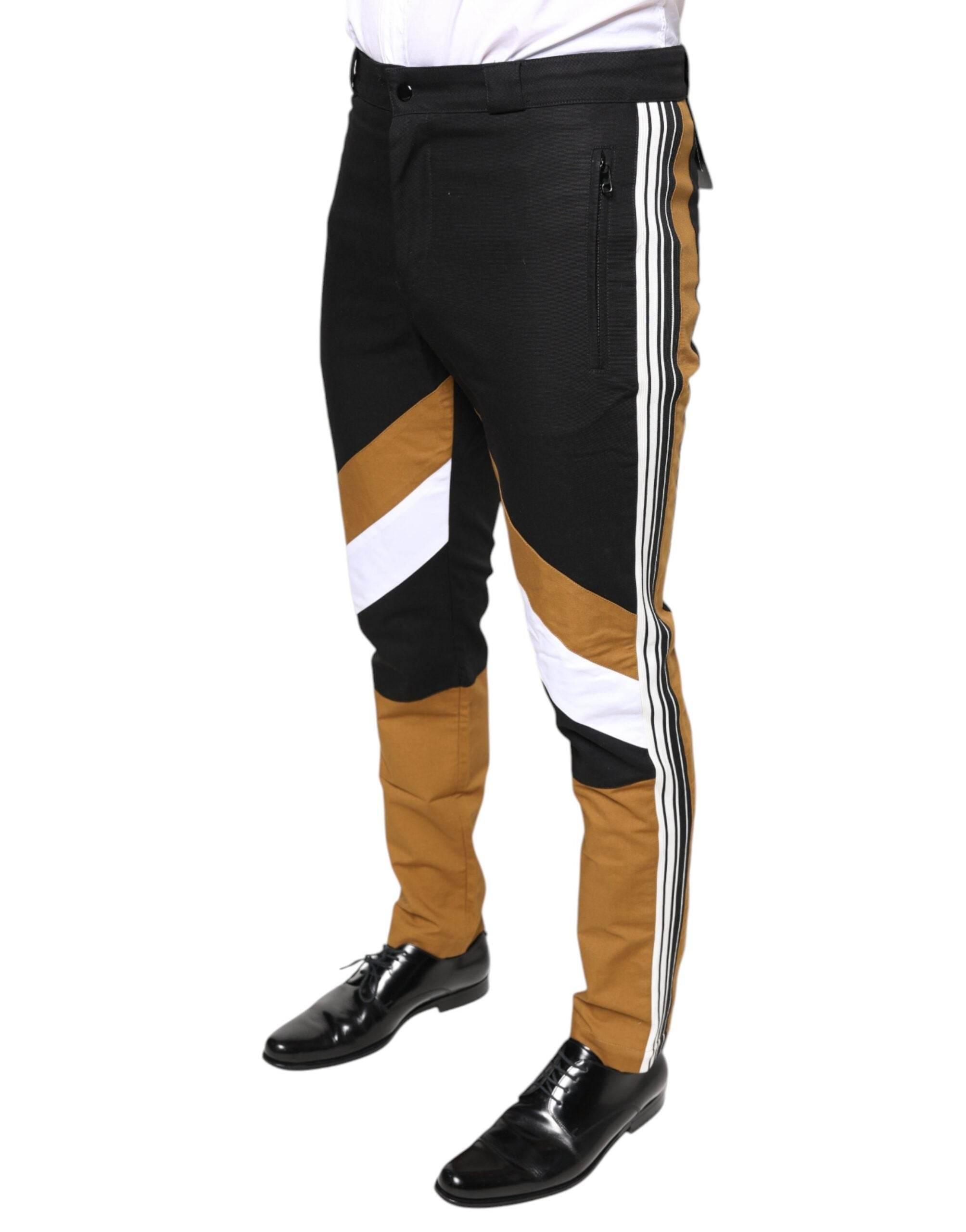 Dolce & Gabbana Multicolor Stripe Skinny Cotton Pants - Hilstor