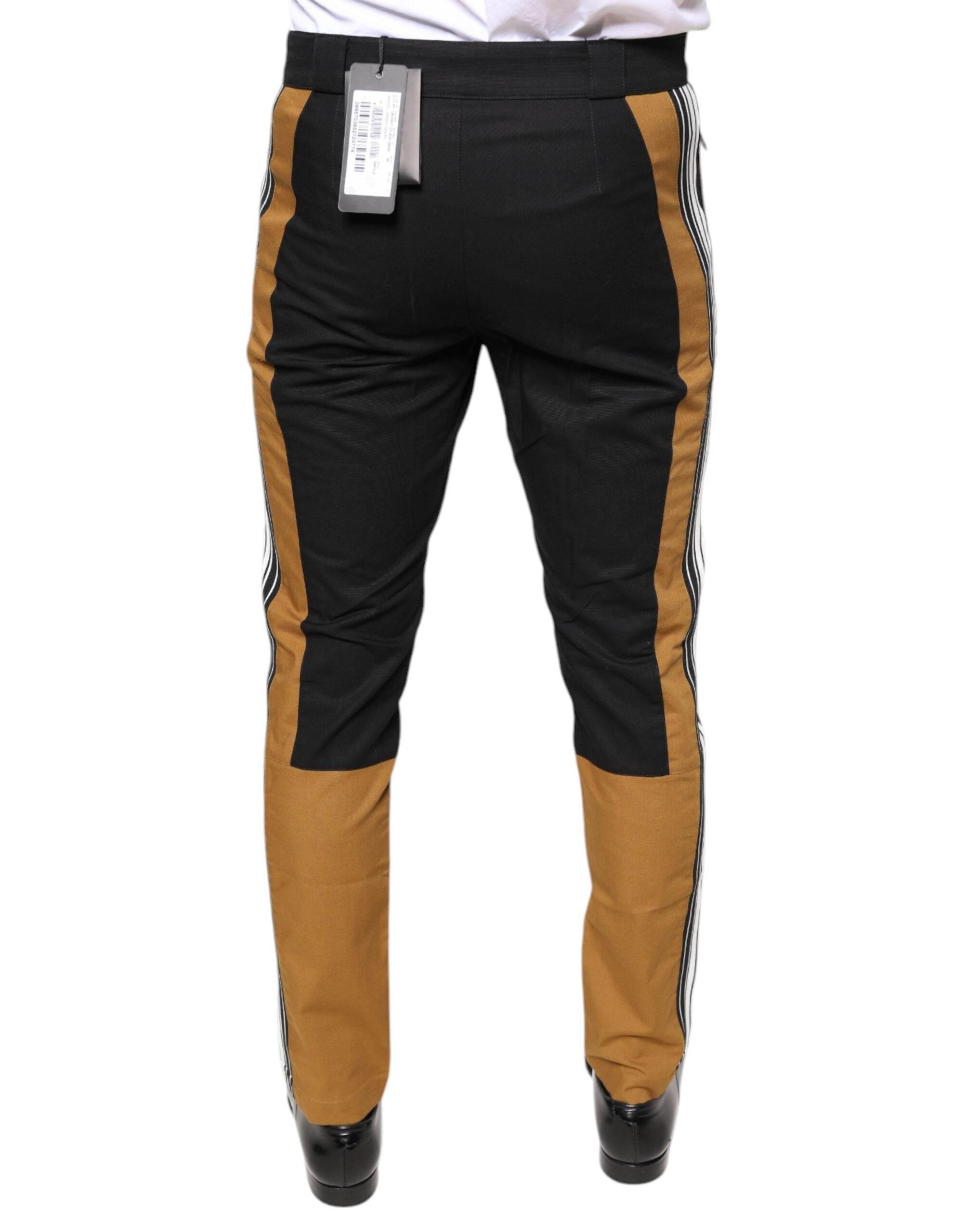 Dolce & Gabbana Multicolor Stripe Skinny Cotton Pants - Hilstor