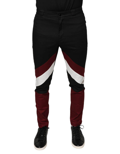 Dolce & Gabbana Multicolor Stripe Skinny Cotton Pants - Hilstor