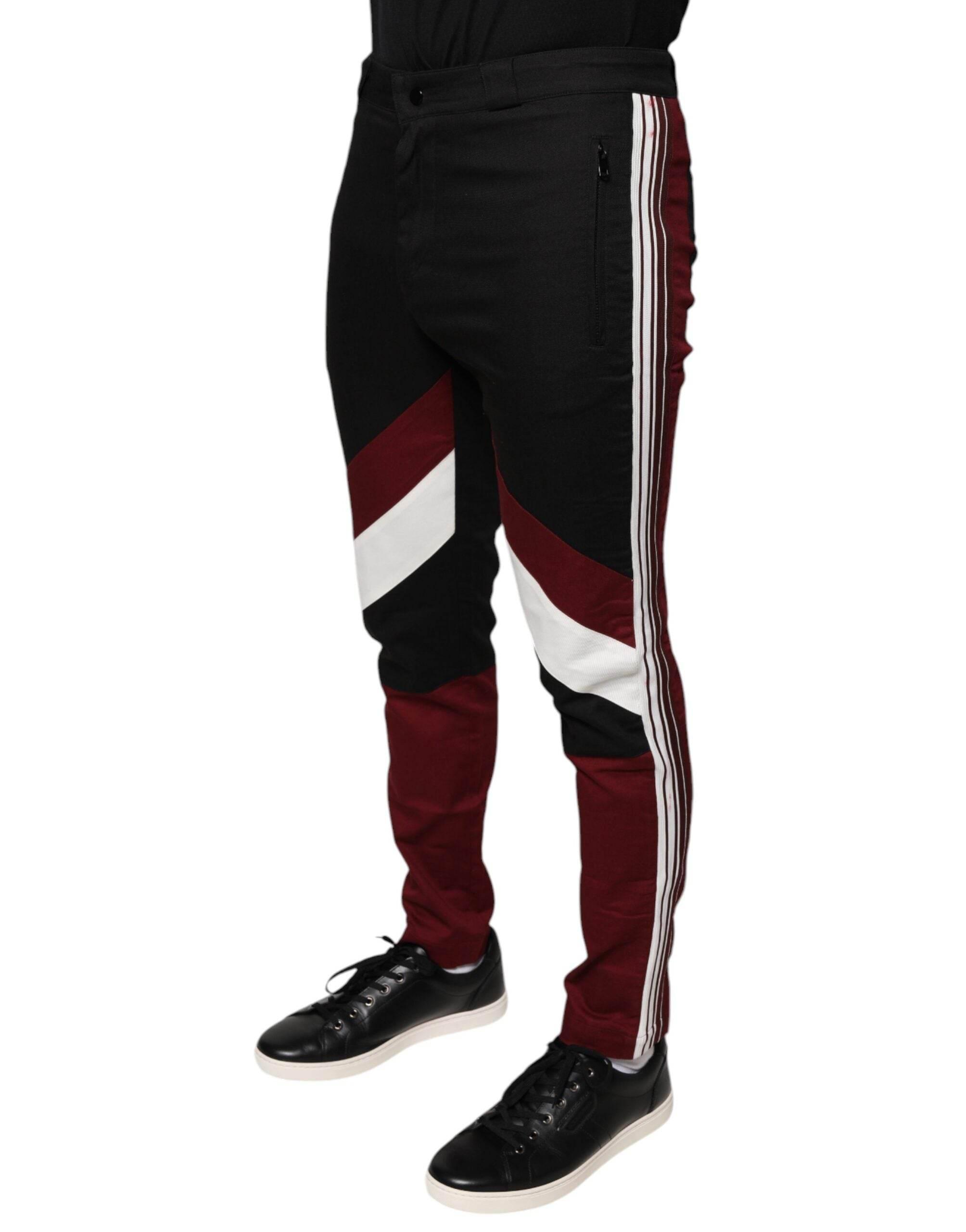 Dolce & Gabbana Multicolor Stripe Skinny Cotton Pants - Hilstor