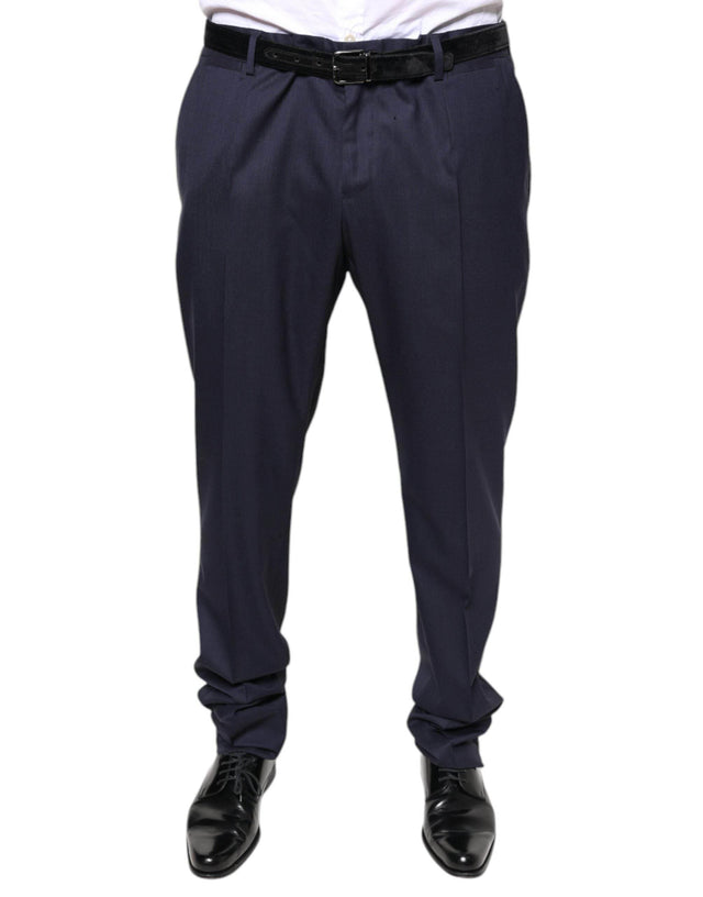 Dolce & Gabbana Blue Wool Skinny Formal Dress Pants - Hilstor