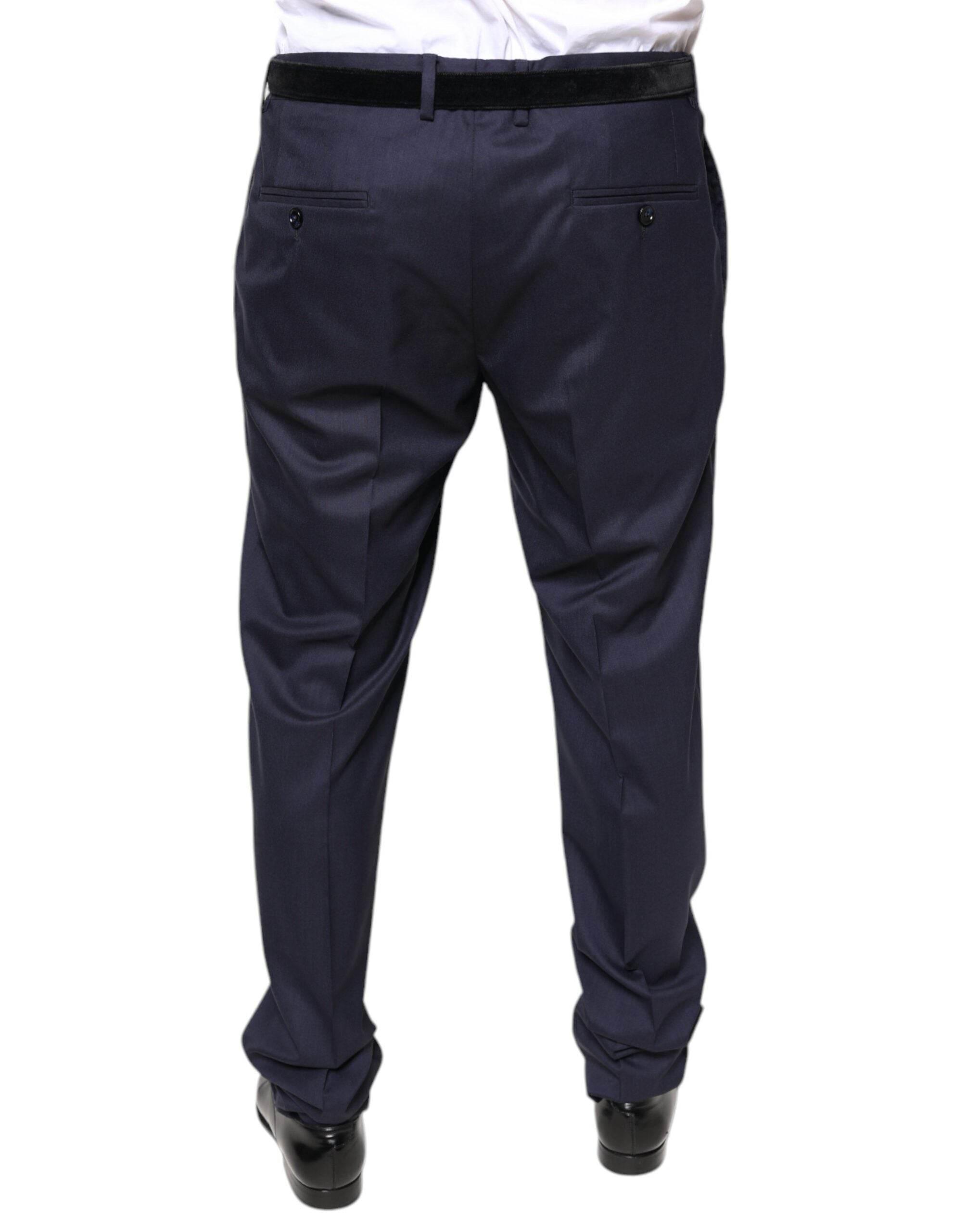 Dolce & Gabbana Blue Wool Skinny Formal Dress Pants - Hilstor