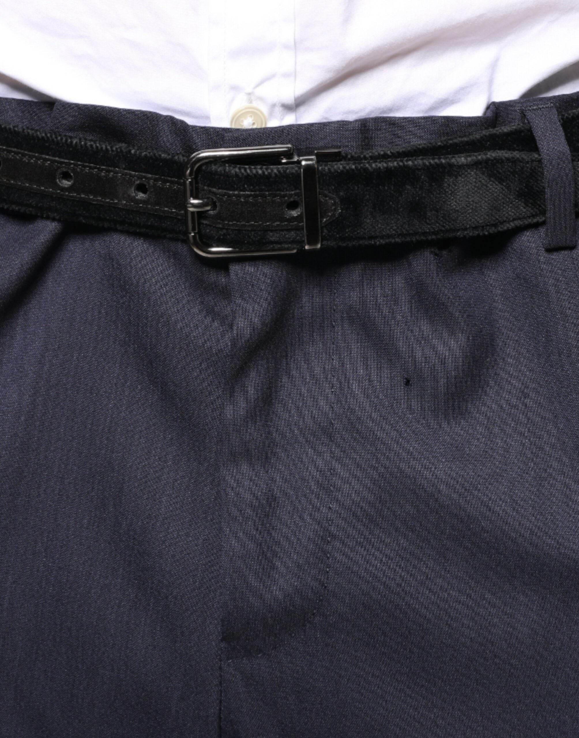 Dolce & Gabbana Blue Wool Skinny Formal Dress Pants - Hilstor