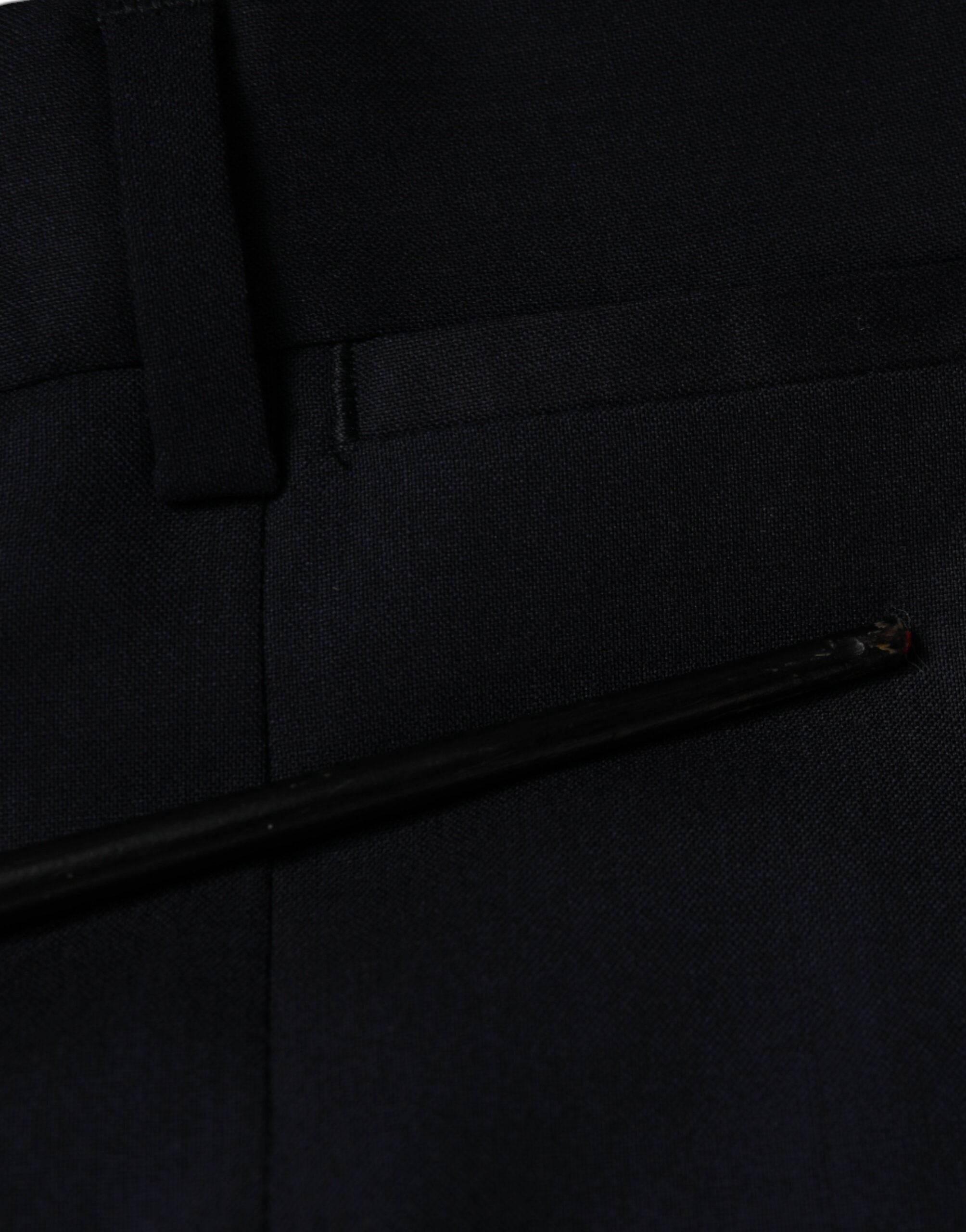 Dolce & Gabbana Blue Wool Skinny Formal Dress Pants - Hilstor