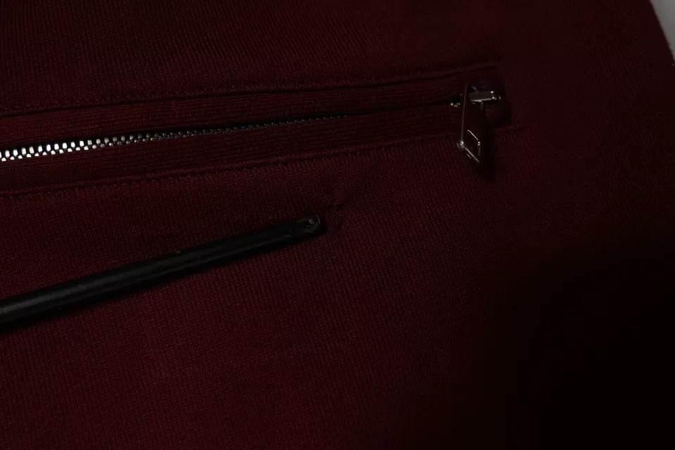 Dolce & Gabbana Dark Red Cotton Men Jogger Sweatpants Pants - Hilstor