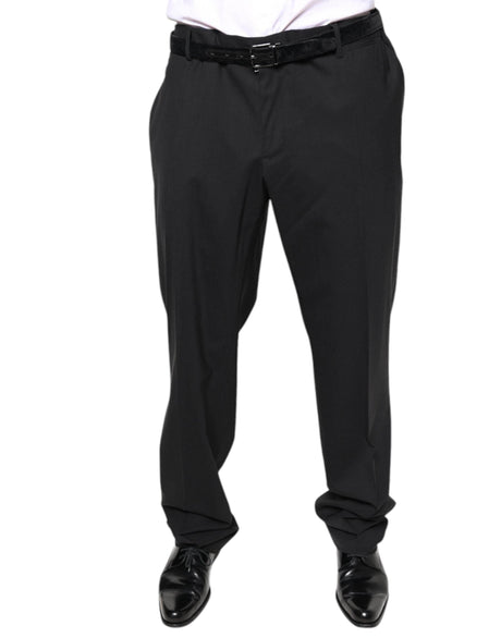 Dolce & Gabbana Black Wool Men Formal Dress Pants - Hilstor