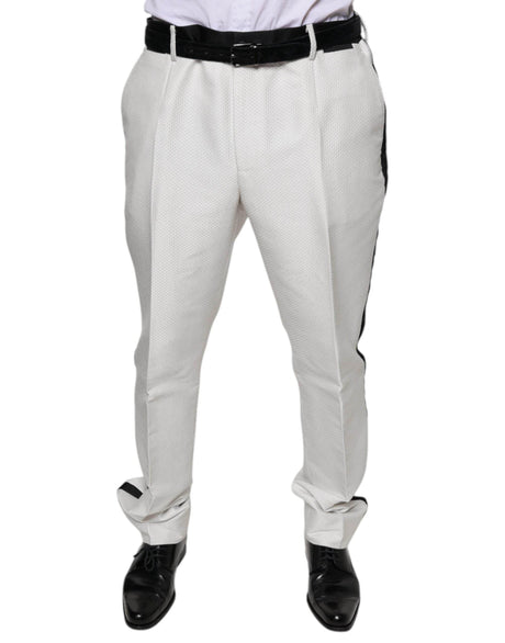 Dolce & Gabbana White Polyester Formal Dress Pants - Hilstor