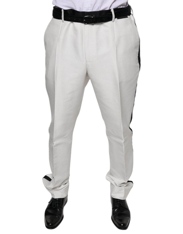 Dolce & Gabbana White Polyester Formal Dress Pants - Hilstor