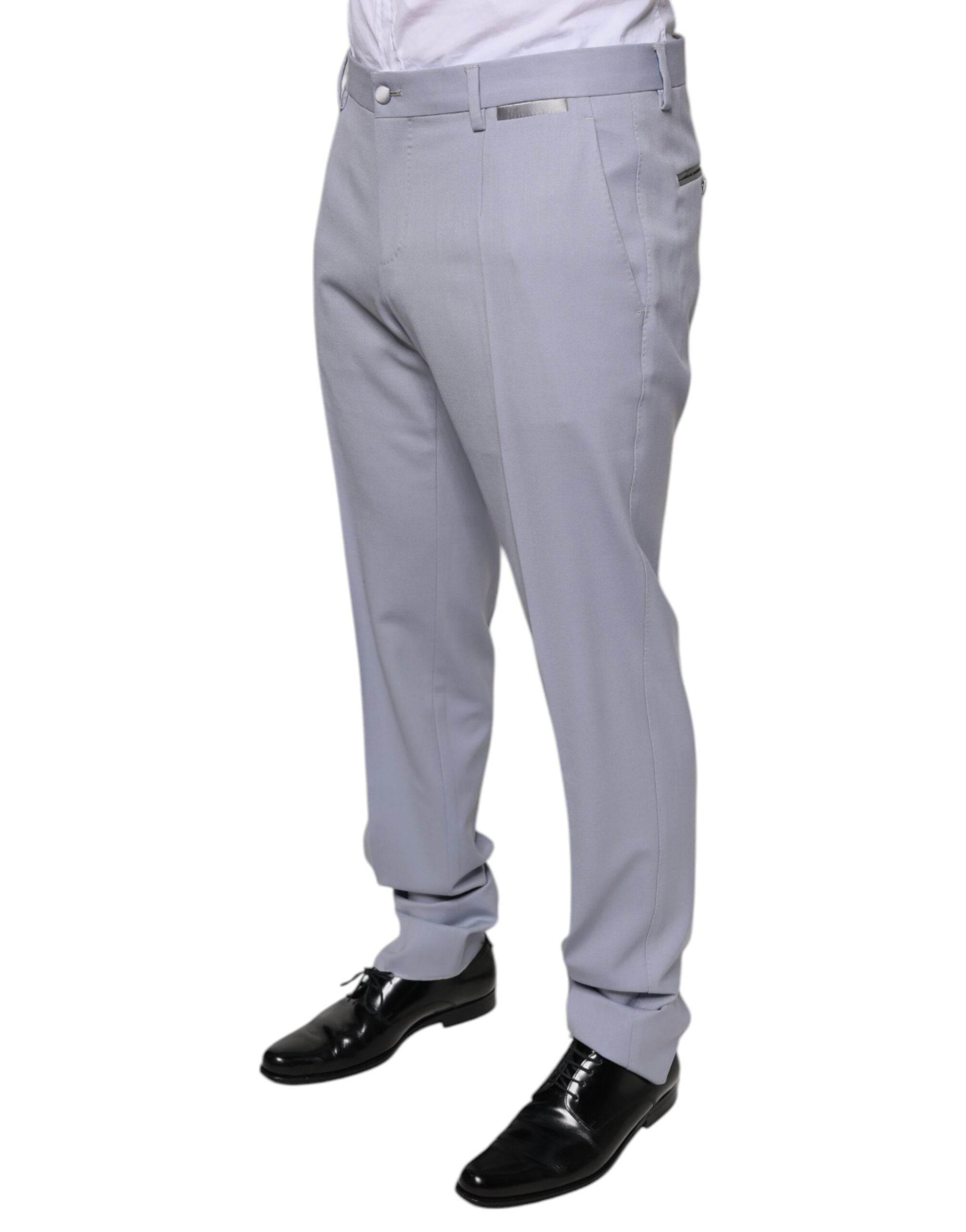Dolce & Gabbana Light Gray Wool Formal Dress Pants - Hilstor