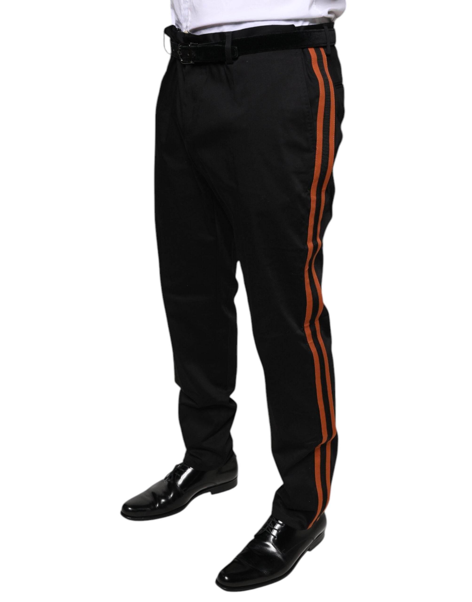 Dolce & Gabbana Black Cotton Stretch Skinny Men Dress Pants - Hilstor