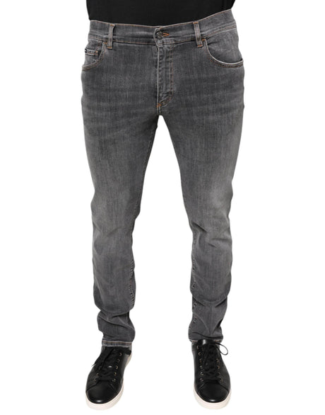 Dolce & Gabbana Dark Gray Cotton Stretch Skinny Denim Jeans - Hilstor