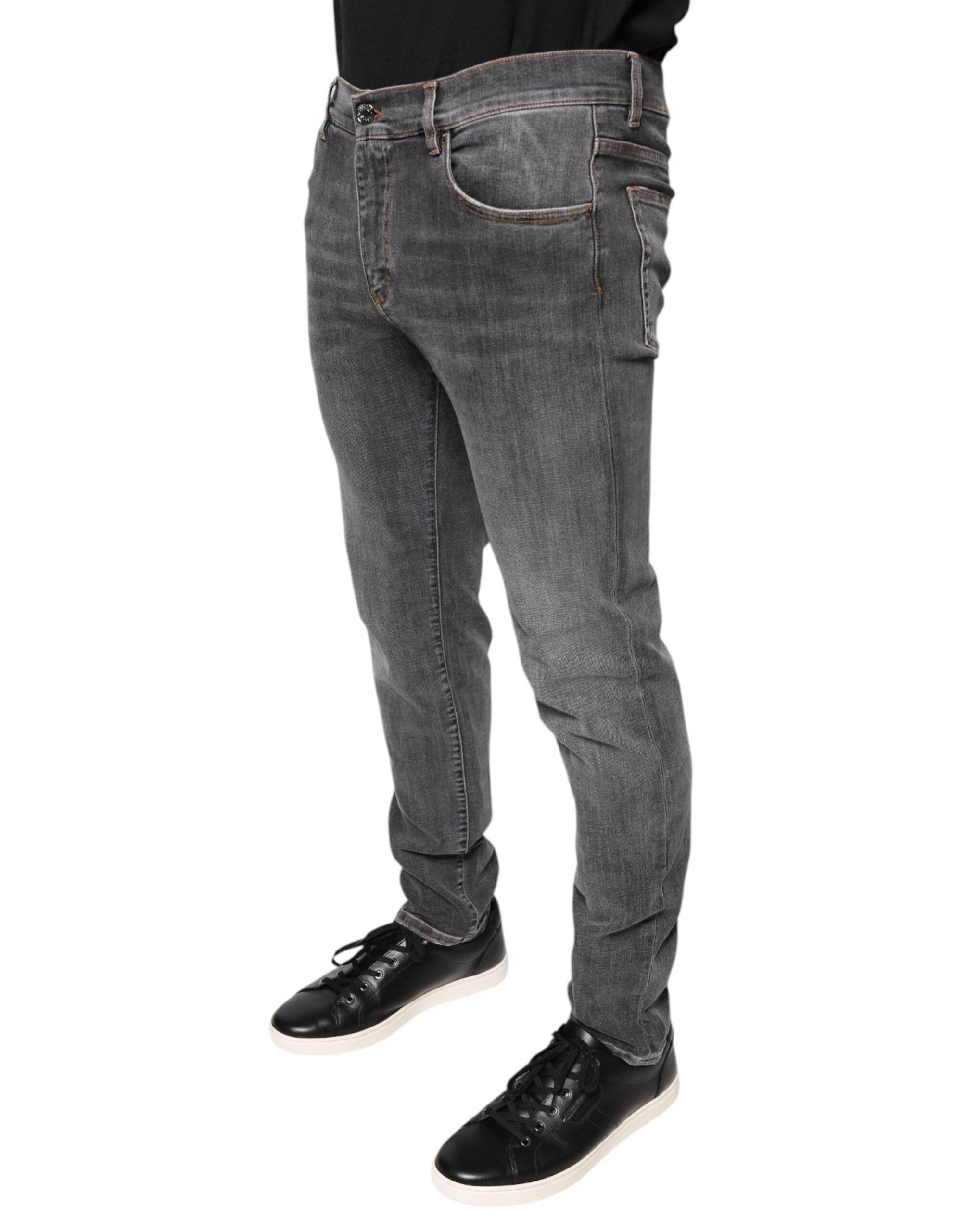 Dolce & Gabbana Dark Gray Cotton Stretch Skinny Denim Jeans - Hilstor