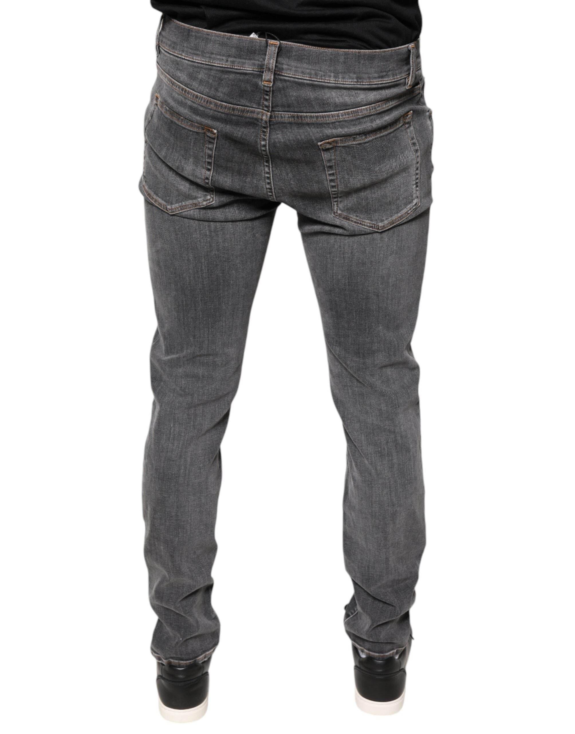 Dolce & Gabbana Dark Gray Cotton Stretch Skinny Denim Jeans - Hilstor