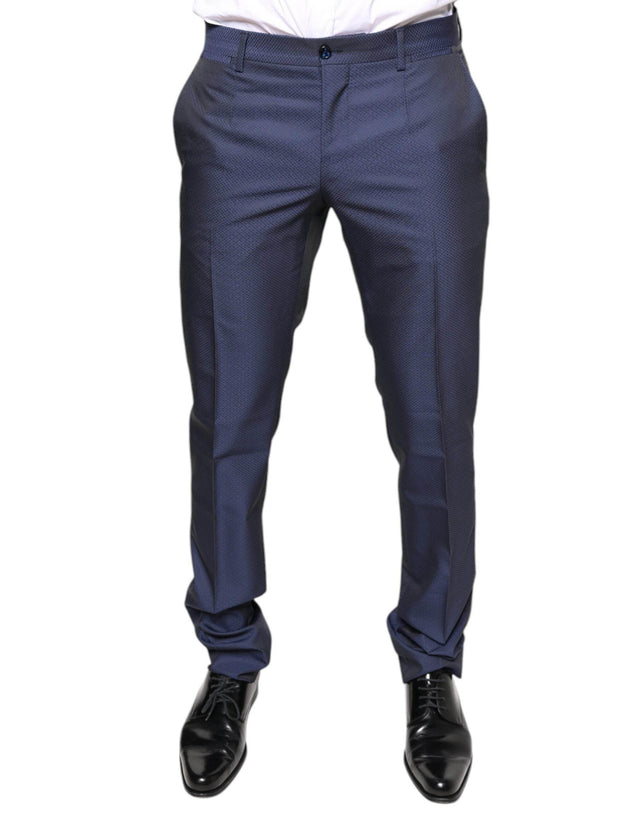 Dolce & Gabbana Blue Polyester Formal Tuxedo Pants - Hilstor