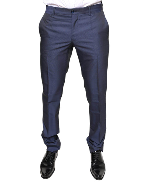 Dolce & Gabbana Blue Polyester Formal Tuxedo Pants - Hilstor