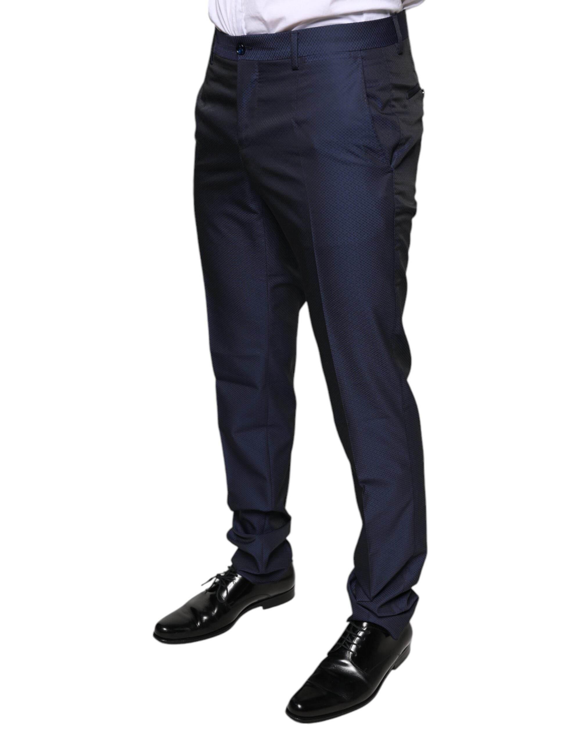 Dolce & Gabbana Blue Polyester Formal Tuxedo Pants - Hilstor