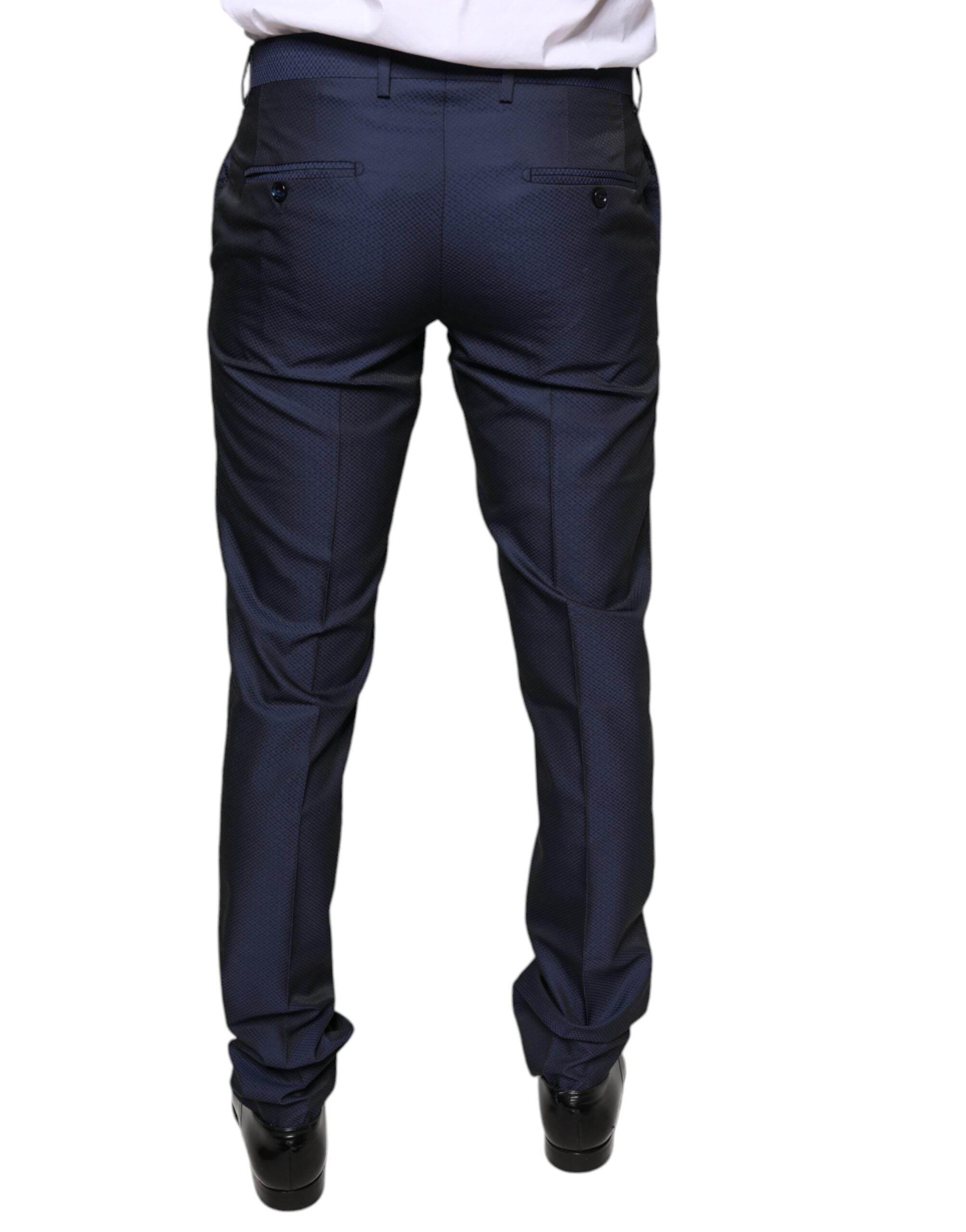 Dolce & Gabbana Blue Polyester Formal Tuxedo Pants - Hilstor