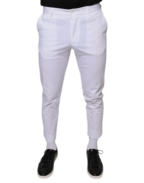 Dolce & Gabbana White Cotton Skinny Dress Pants - Hilstor