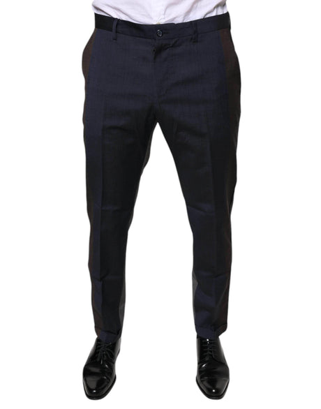Dolce & Gabbana Black Cotton Wool Formal Dress Pants - Hilstor