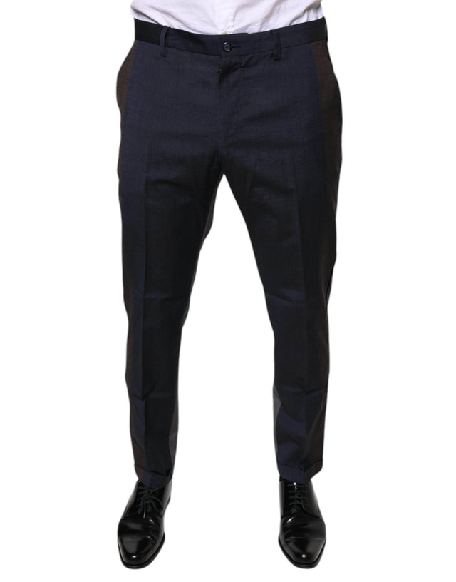 Dolce & Gabbana Black Cotton Wool Formal Dress Pants - Hilstor