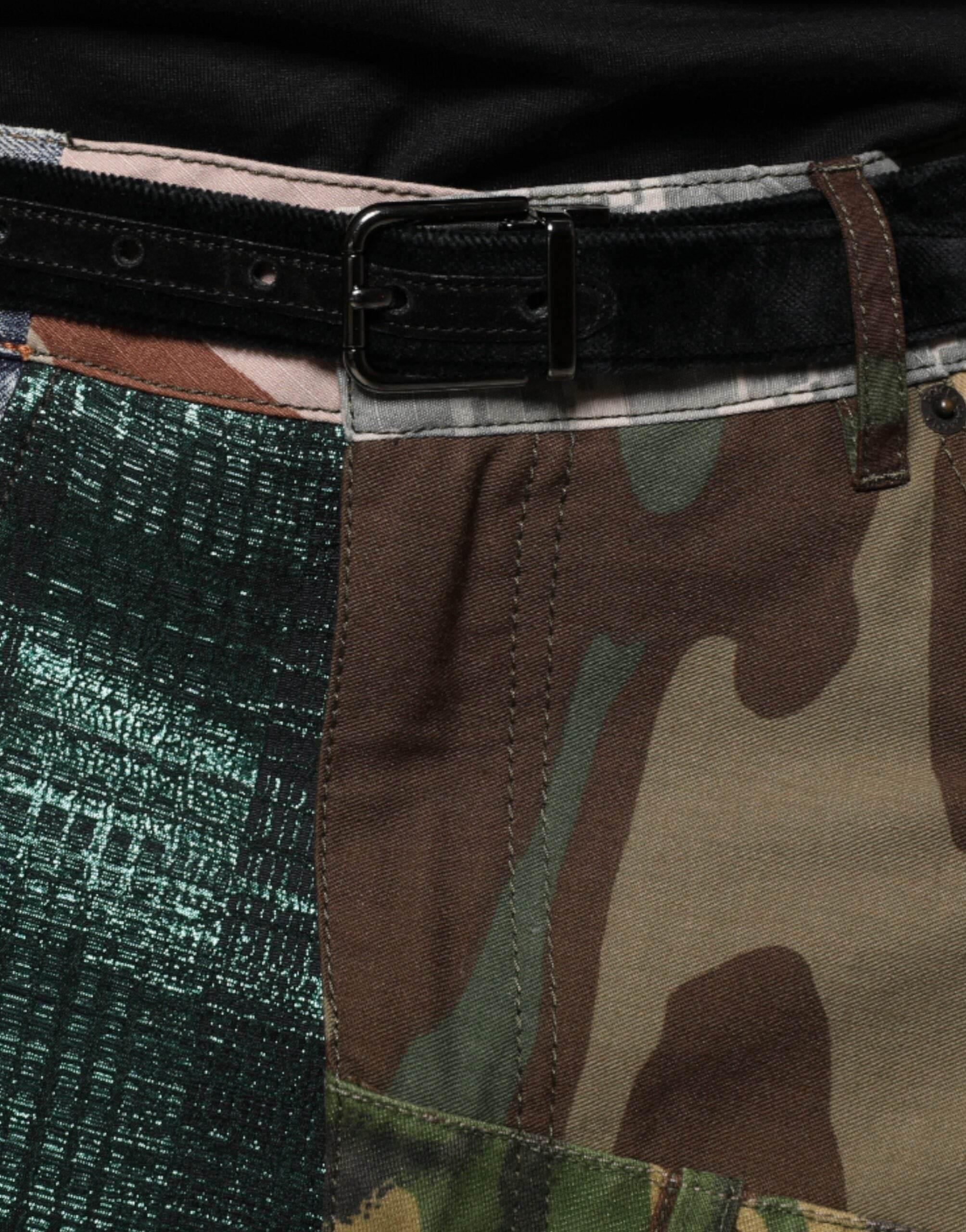 Dolce & Gabbana Multicolor Patchwork Camouflage Denim Jeans - Hilstor