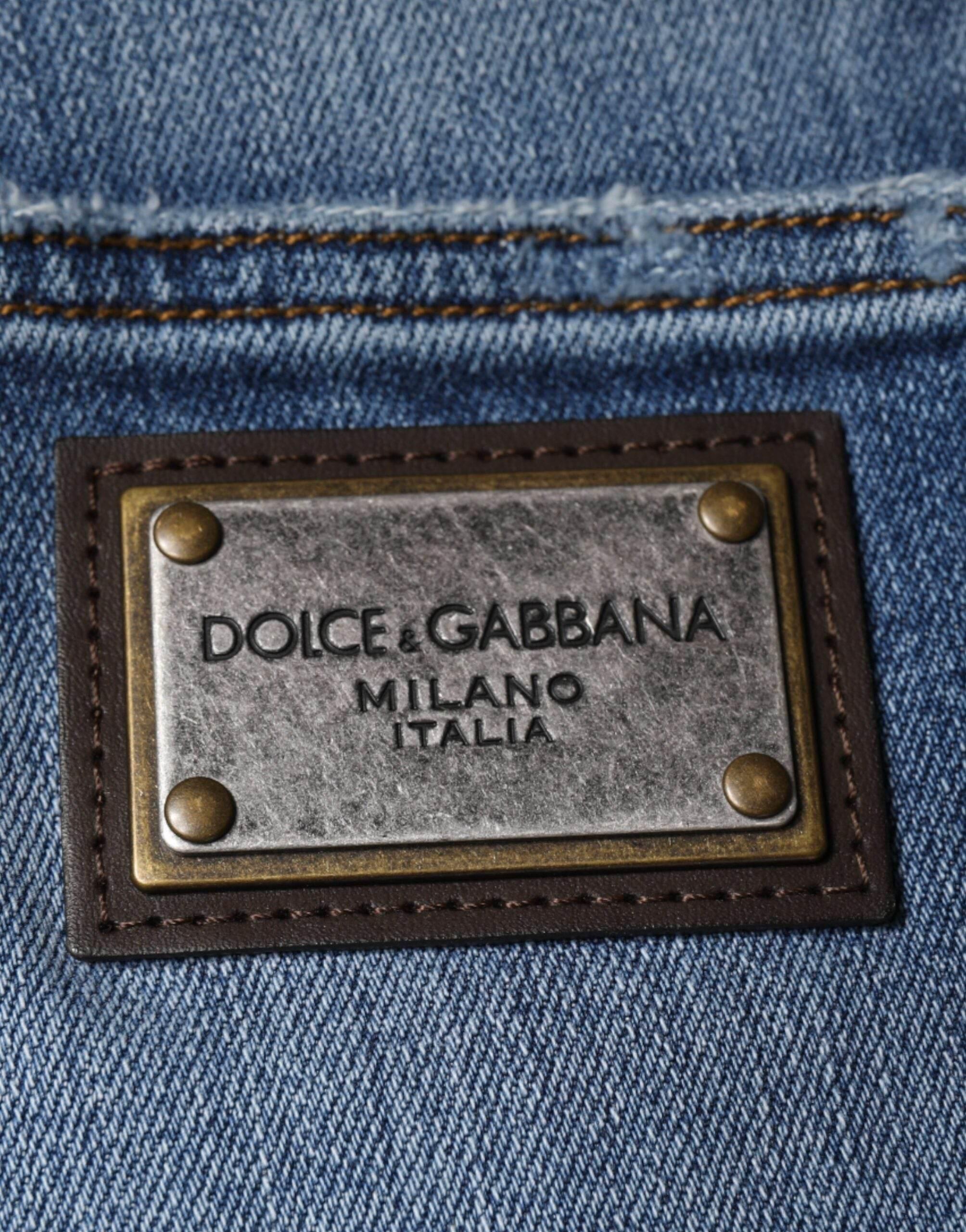 Dolce & Gabbana Blue Washed Cotton Stretch Men Denim Jeans - Hilstor