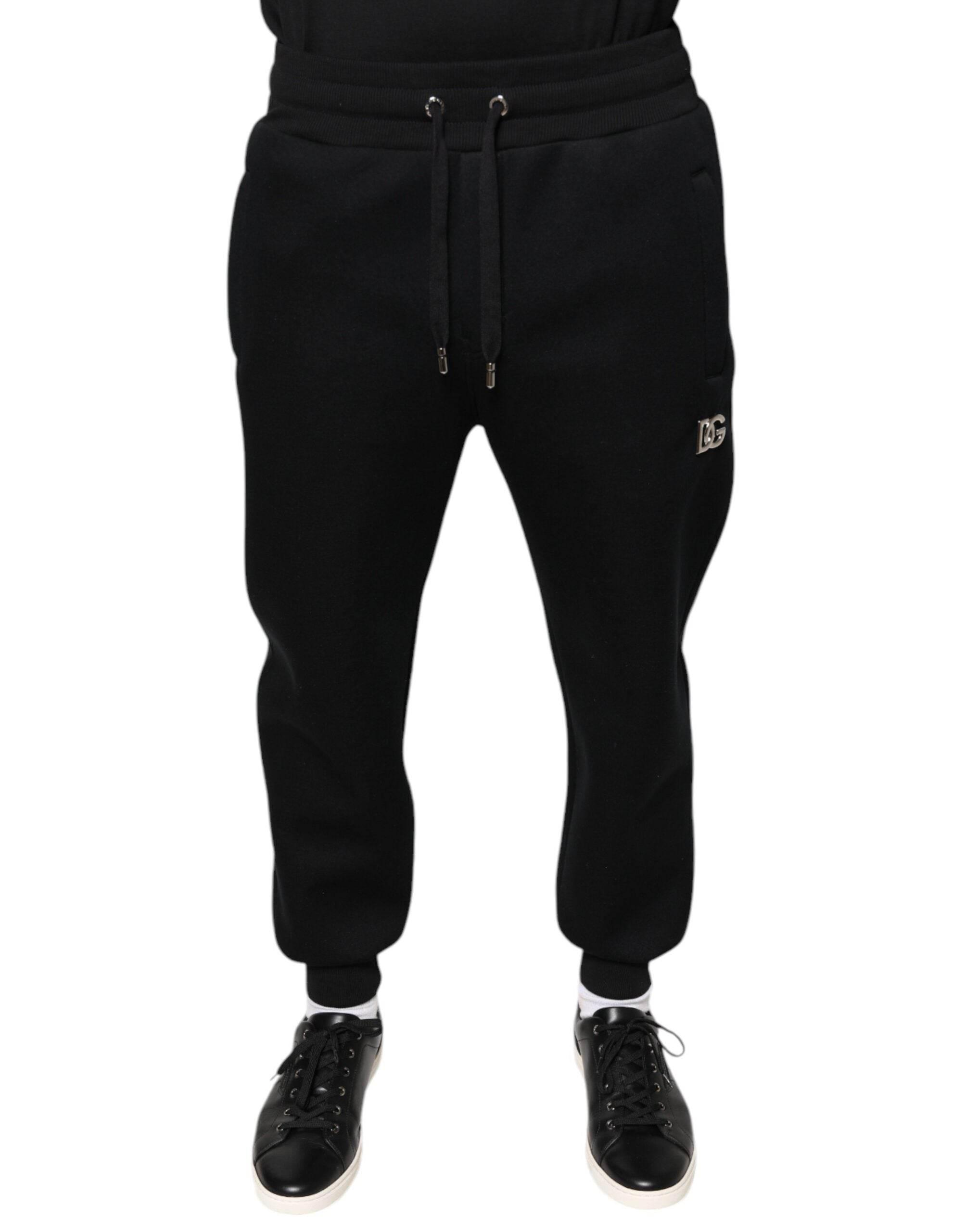 Dolce & Gabbana Black Modal DG Logo Jogger Men Sweatpants Pants - Hilstor