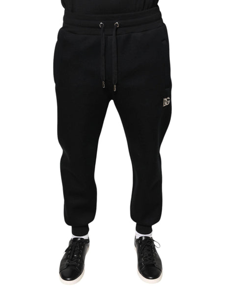 Dolce & Gabbana Black Modal DG Logo Jogger Men Sweatpants Pants - Hilstor