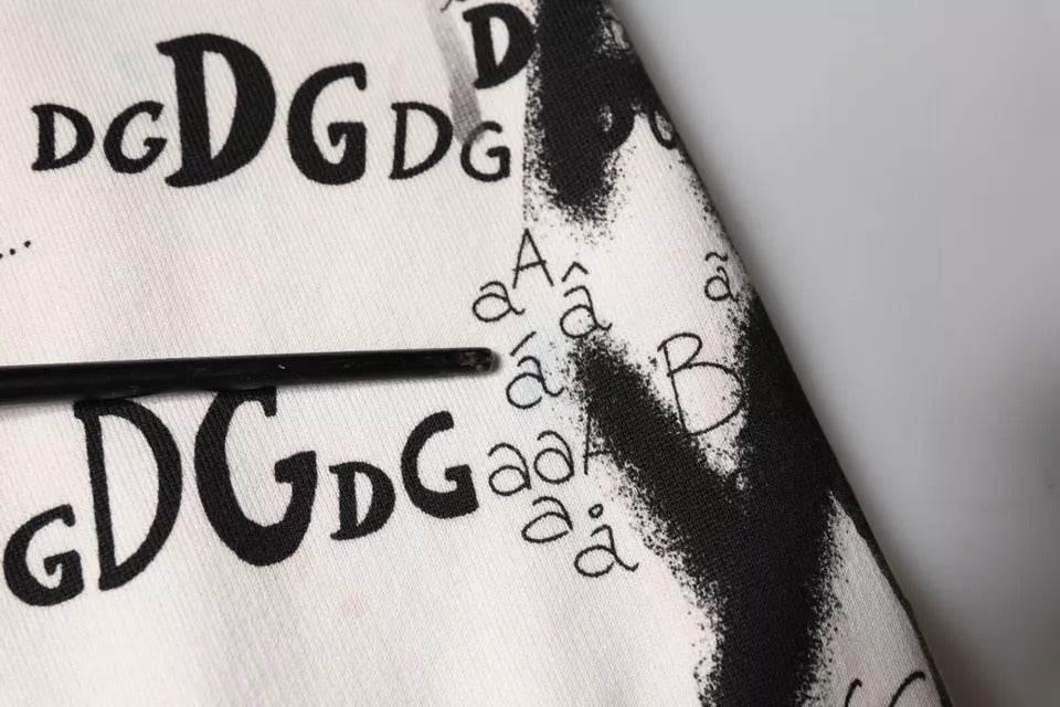 Dolce & Gabbana White Printed Cotton Jogger Sweatpants Pants - Hilstor