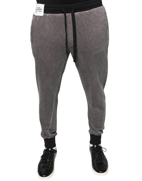 Dolce & Gabbana Gray Cotton Jogger Jogging Pants - Hilstor
