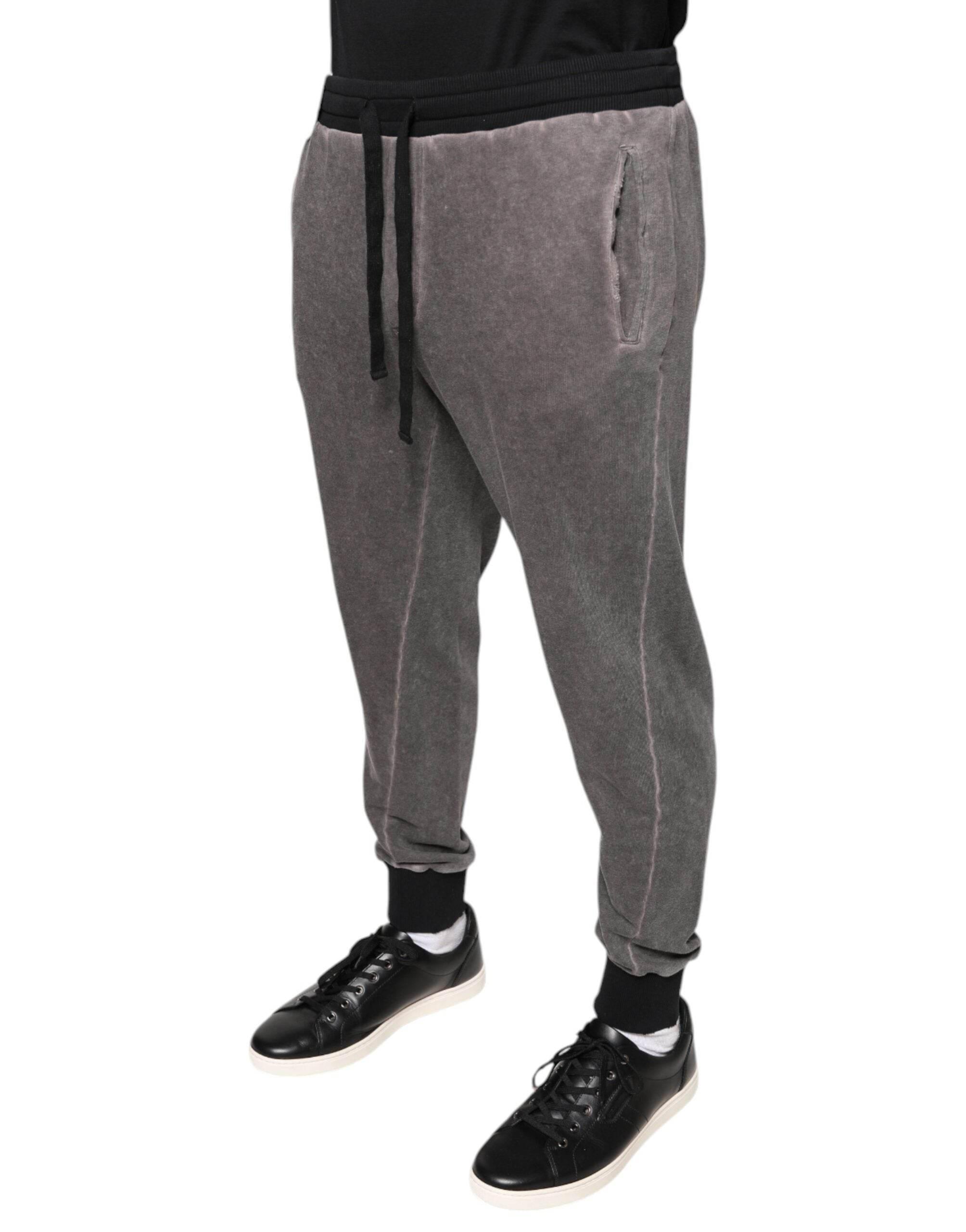 Dolce & Gabbana Gray Cotton Jogger Jogging Pants - Hilstor