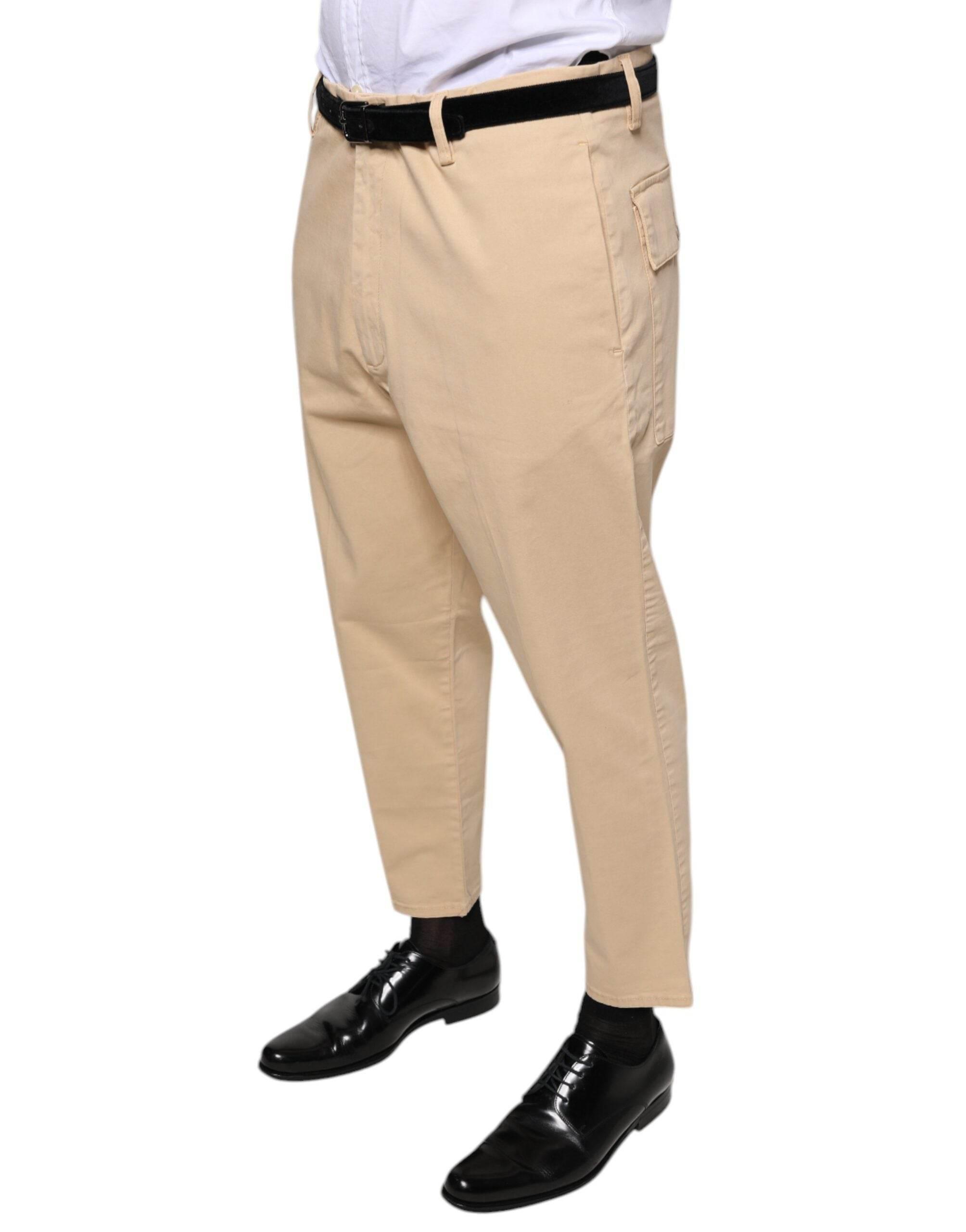 Don The Fuller Beige HOUSTON Men Cropped Dress Pants - Hilstor